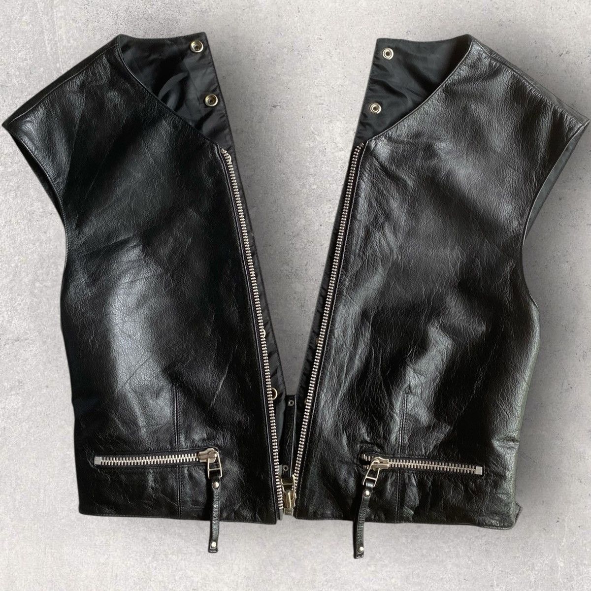 Jean Paul Gaultier Vintage JPG Bondage Split Leather Gilet Size US M / EU 48-50 / 2 - 1 Thumbnail
