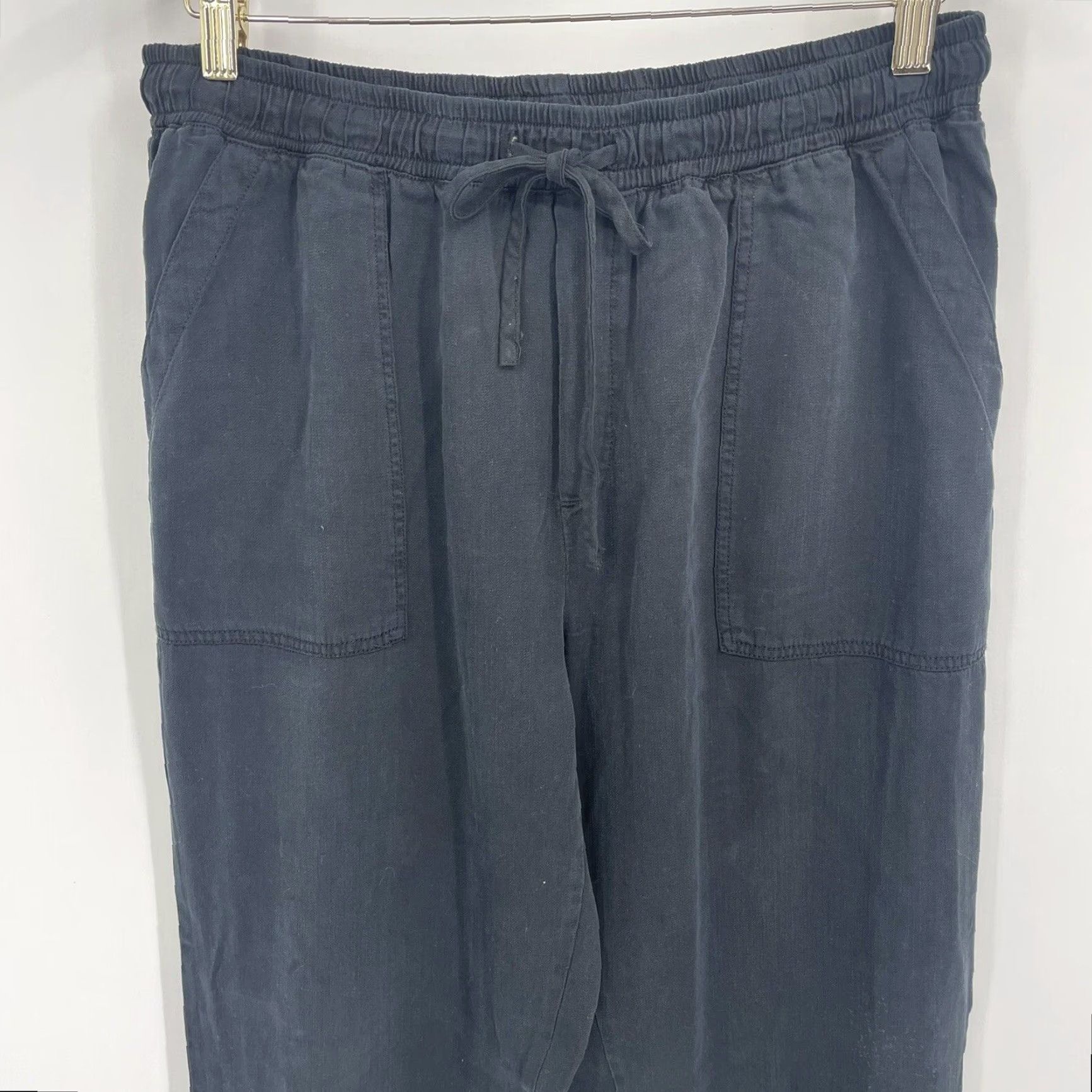 Vintage Carly Jean Pants Womens Large Navy Blue Joggers Tapered Drawstring Pockets 90s Cars Style Adult Regular Long Clothing Mens Womens Girls Boys Size 36" / US 14 / IT 50 - 2 Thumbnail