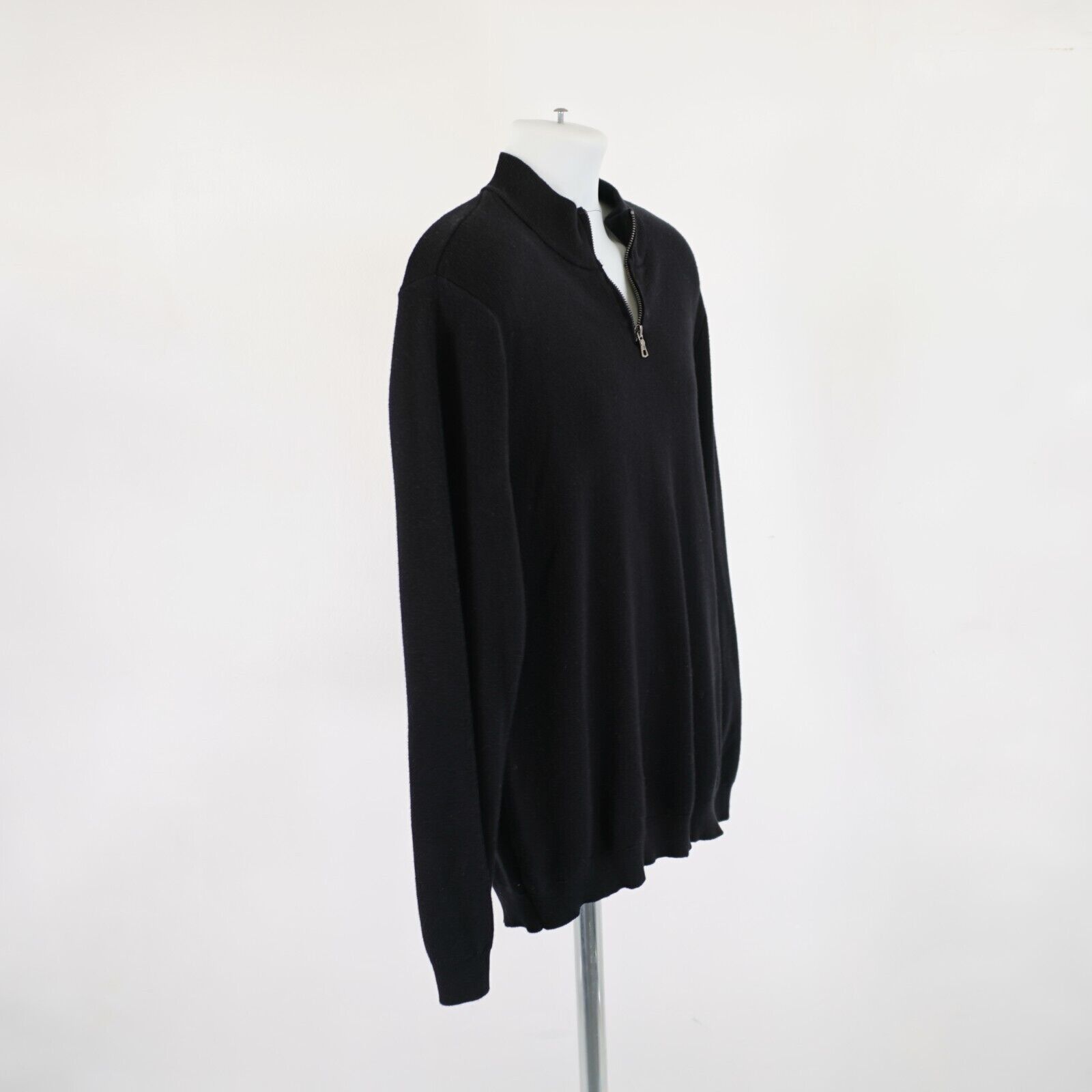 Forever 21 Forever 21 Large Black 1/4 Zip Sweater Long Sleeve Pullover Size US L / EU 52-54 / 3 - 8 Thumbnail
