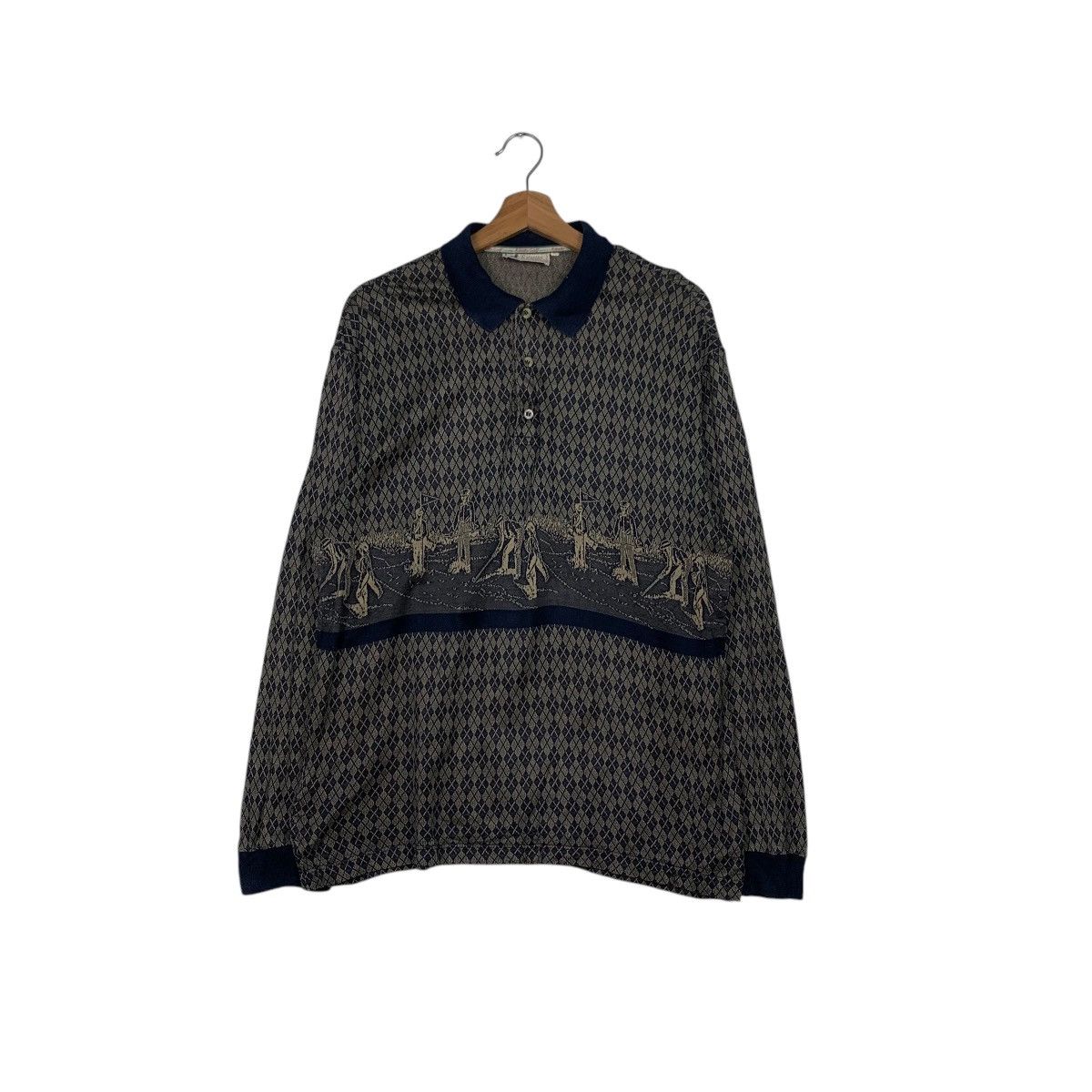 Vintage RITRATTO GOLF Overprint Long Sleeve Polos #1562-C70 Size US L / EU 52-54 / 3 - 1 Thumbnail