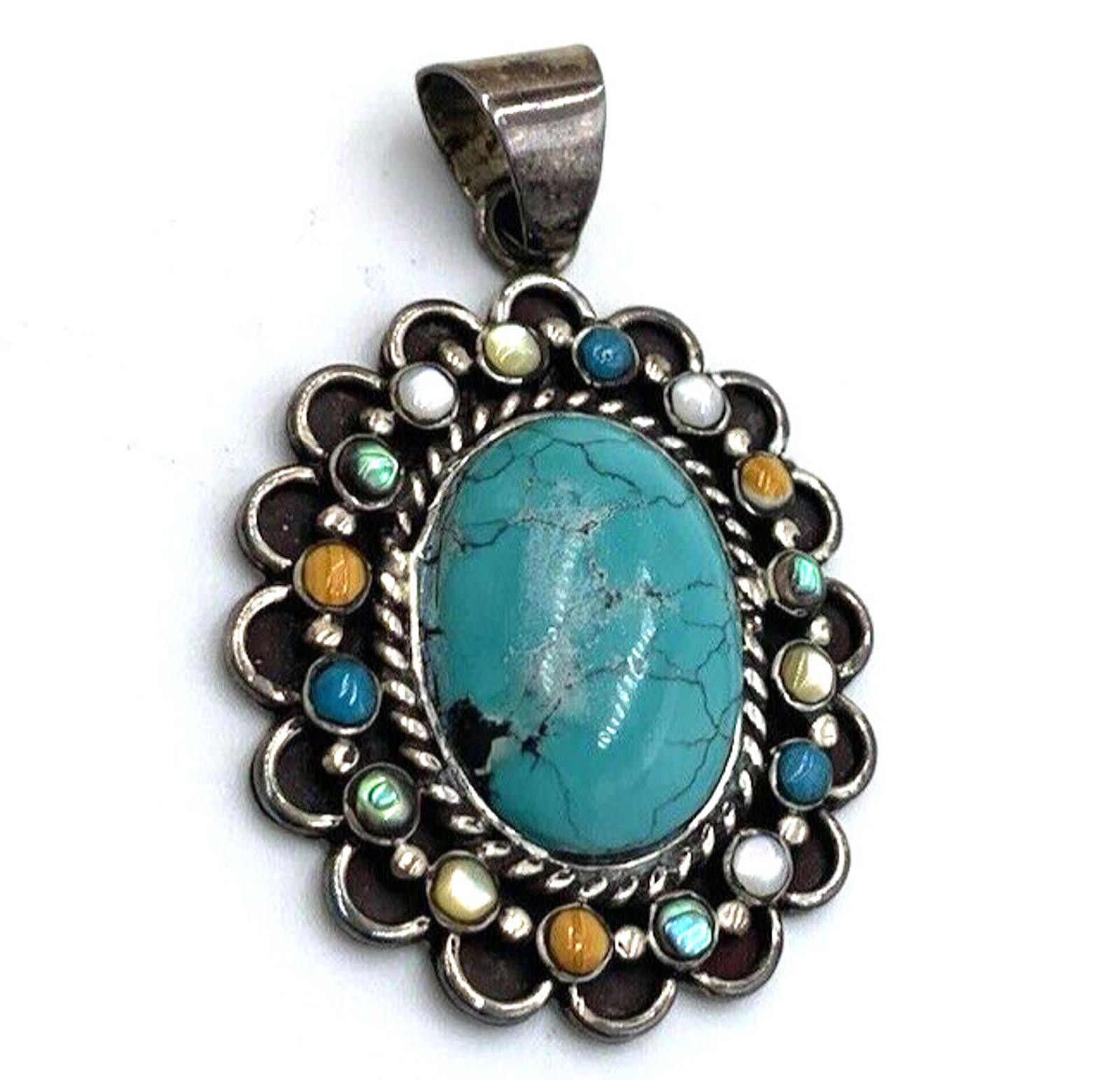 Other David R Freeland DRF Multi-Stone Turquoise Signed Pendant Size ONE SIZE - 3 Thumbnail