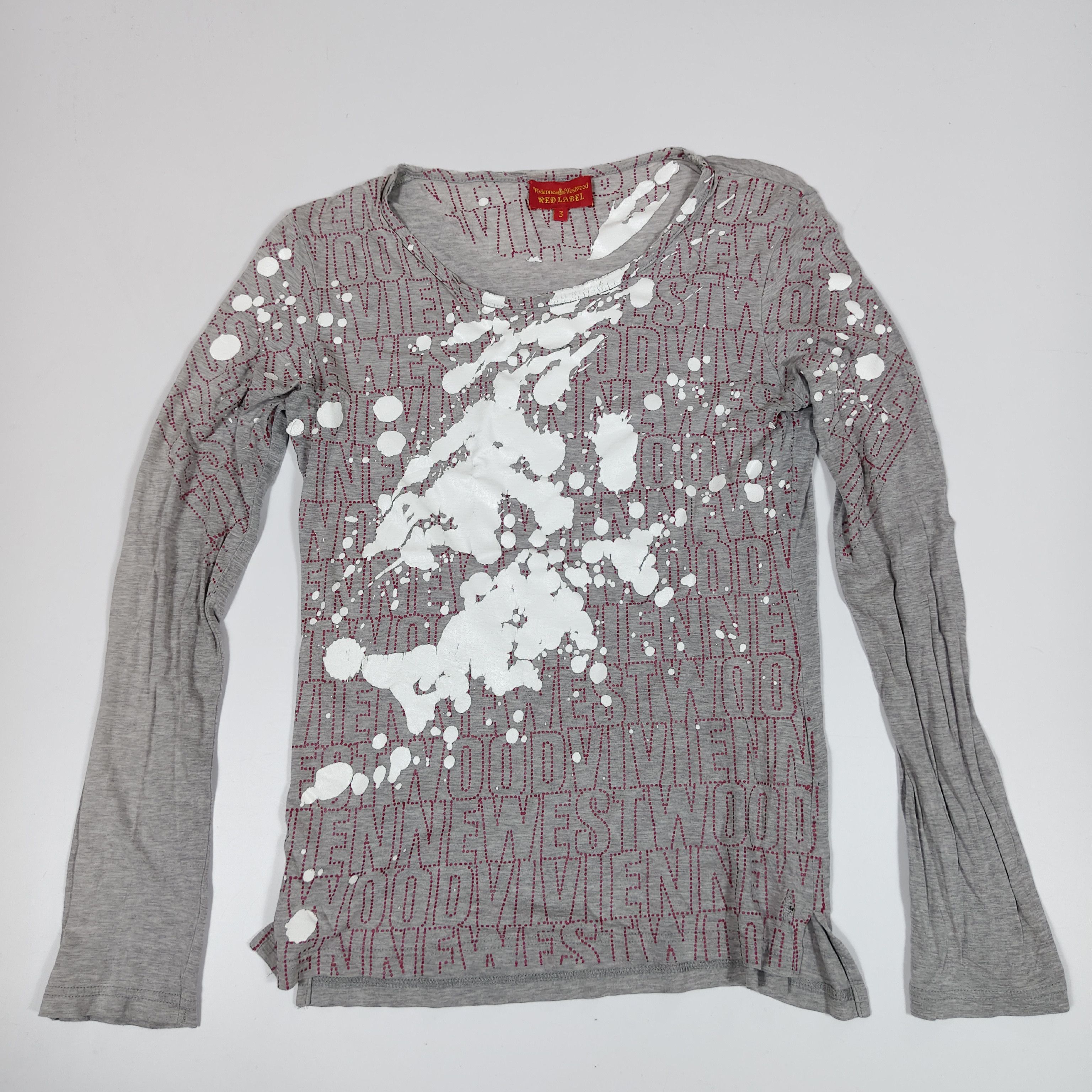 Vivienne Westwood Red Label AOP Paint Splatter LS TopGrey #F