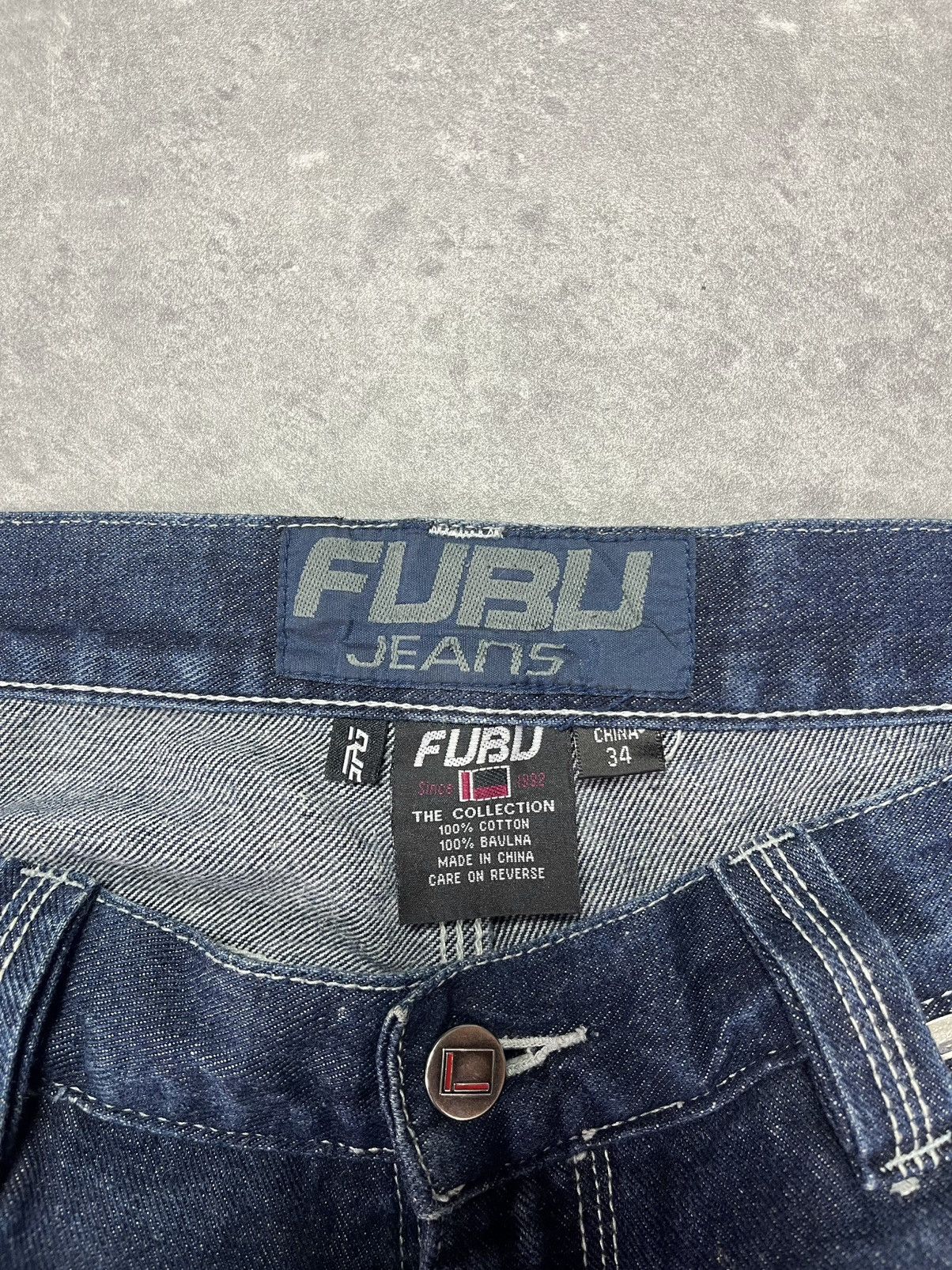 Fubu 90s/00s Fubu Vintage Big Logo Baggy Carpenter Denim Jeans 34 Size US 34 / EU 50 - 9 Thumbnail