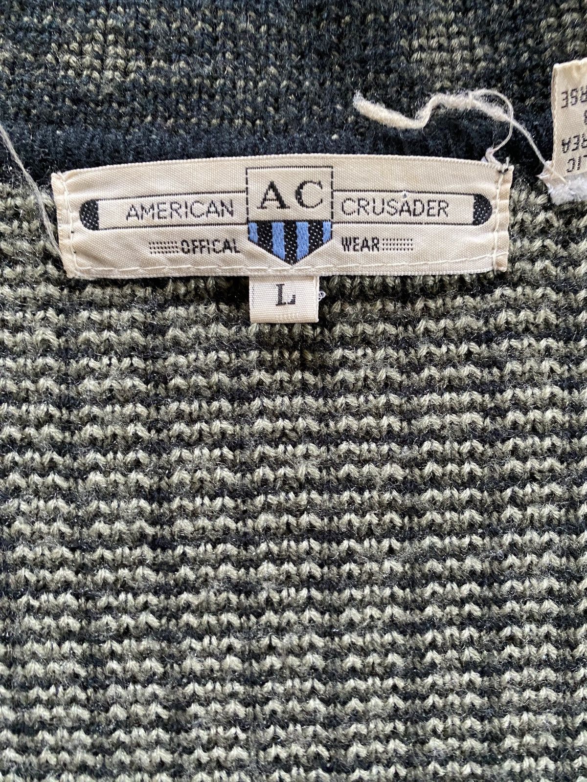 Vintage Vintage 70’s American Crusader Striped Knit Cardigan Sweater Size US L / EU 52-54 / 3 - 4 Thumbnail