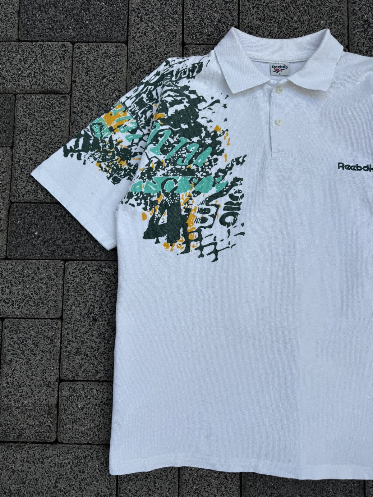 Reebok Vintage 90s REEBOK "MICHAEL STICH" Tennis Poloshirt Rare Size US L / EU 52-54 / 3 - 3 Thumbnail