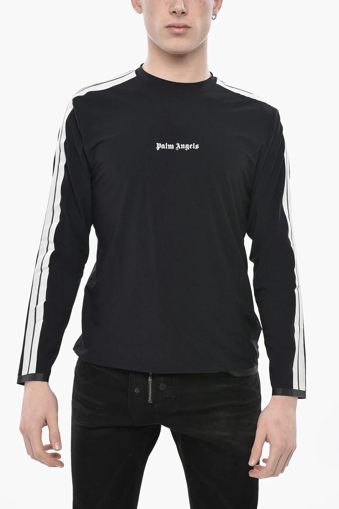 Palm Angels og1mm0226 Tech Fabric Long-Sleeve T-Shirt in Black Size US XS / EU 42 / 0 - 1 Thumbnail