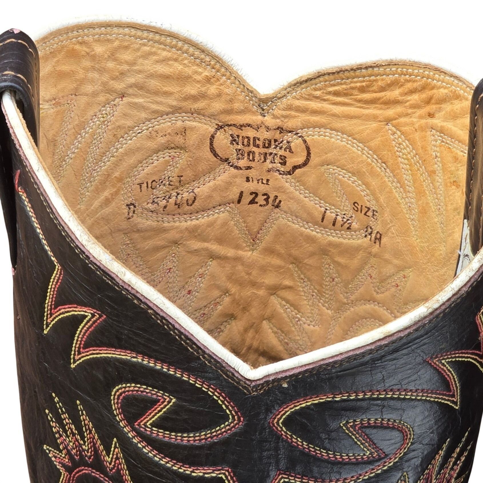 Nocona Vintage Nocona Cowboy Boots Two Tone Brown Leather Mens 11.5 Size US 11.5 / EU 44-45 - 14 Thumbnail