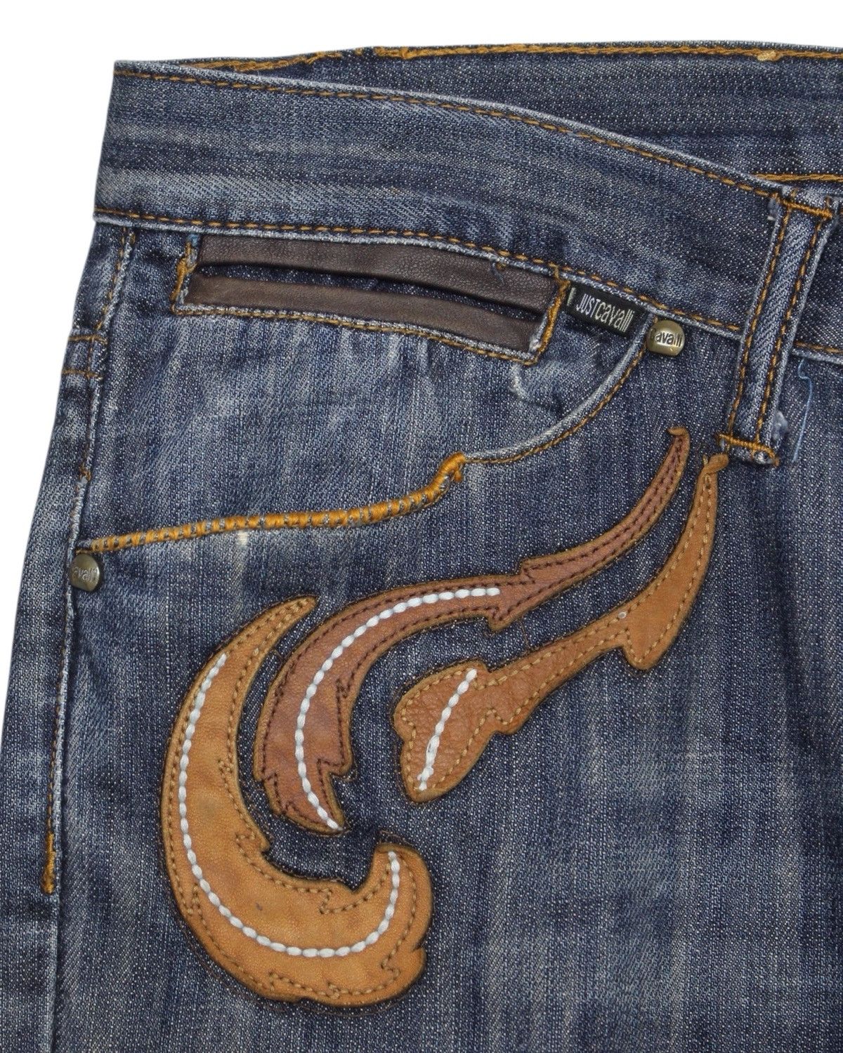 Roberto Cavalli 2000S JUST CAVALLI EMBROIDERED WESTERN DENIM JEANS Size US 31 - 3 Thumbnail