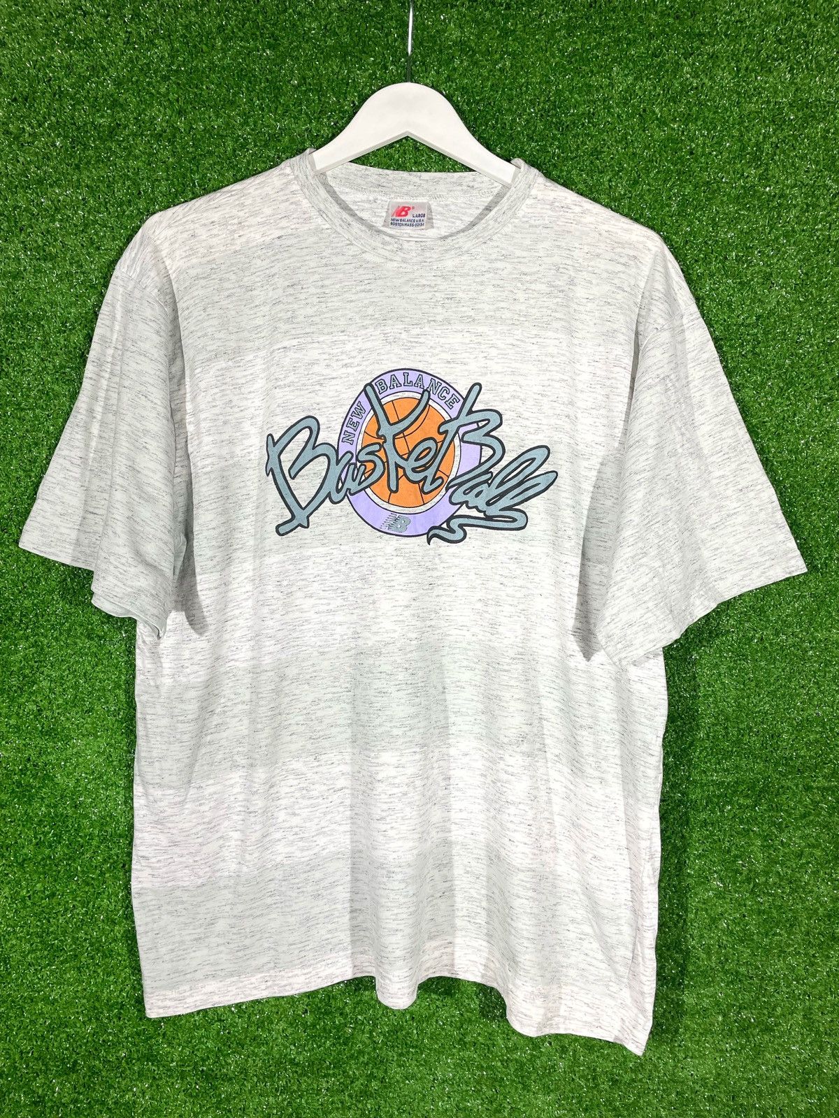 Men T-Shirt New Balance Gray Rare Size L Made In EEC 60-70s