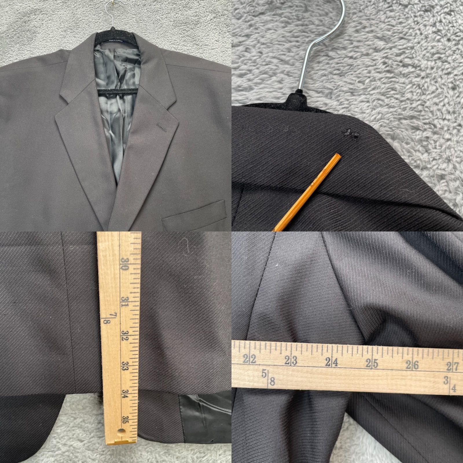 Ralph Lauren VINTAGE Lauren Ralph Lauren Blazer Jacket Mens 52R Black Single Breasted Lined Coat Size 52R - 8 Thumbnail