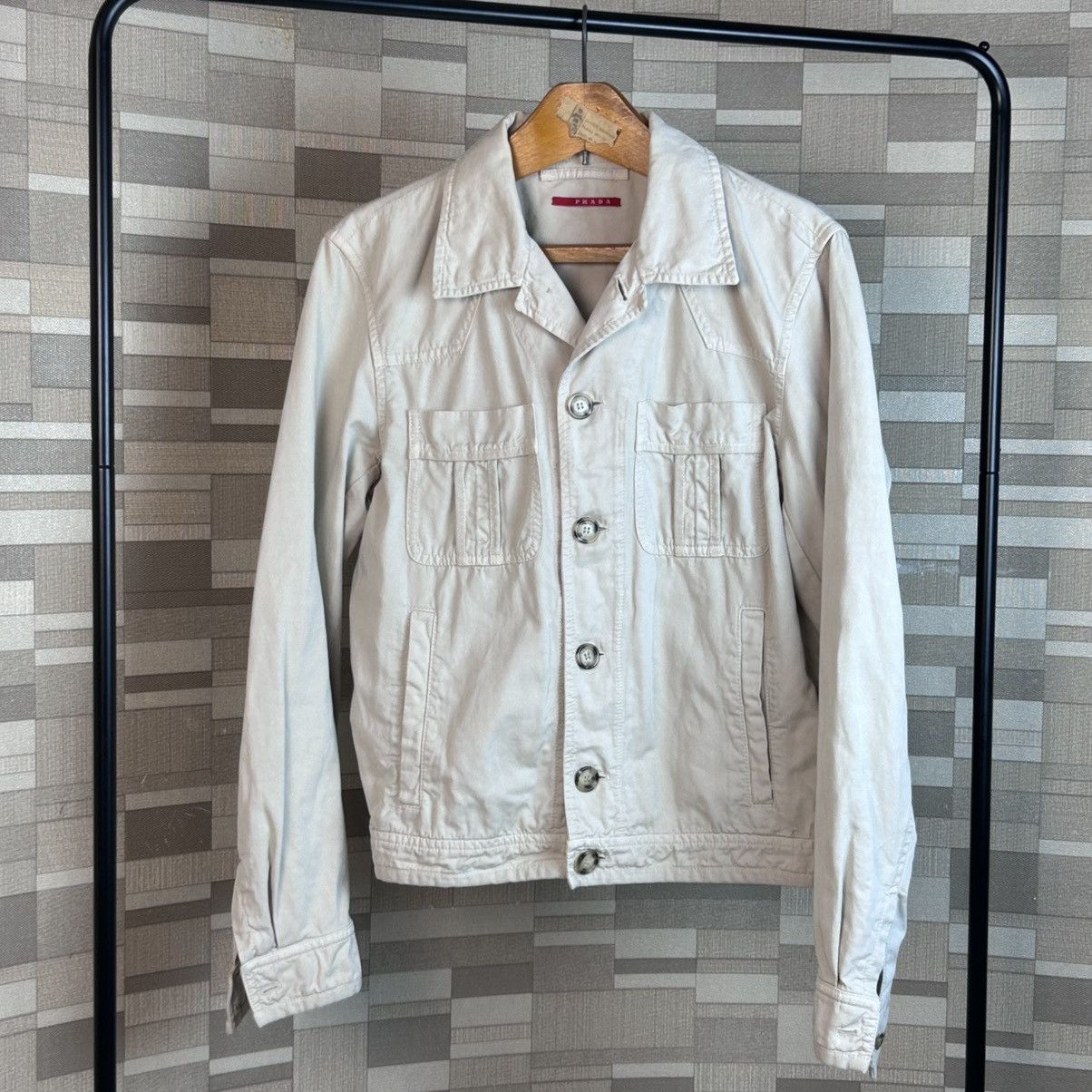 Prada Vintage Jacket Prada Beige Men Denim Jeans Size US M / EU 48-50 / 2 - 1 Thumbnail