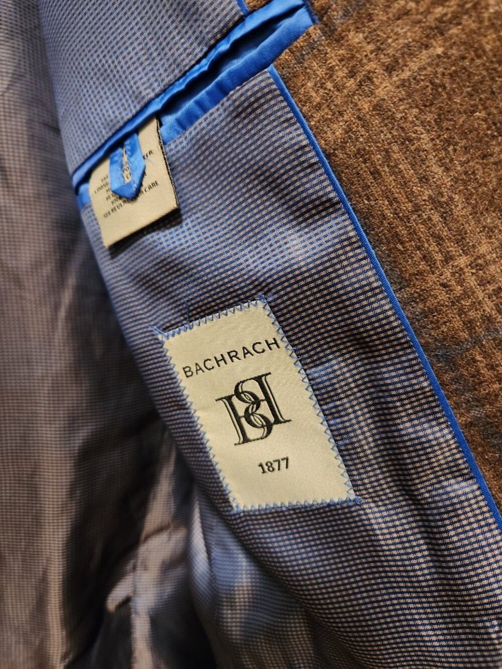 Bachrach Bachrach men's brown 100%wool sport coat blazer jacket 44R Size 44R - 2 Thumbnail