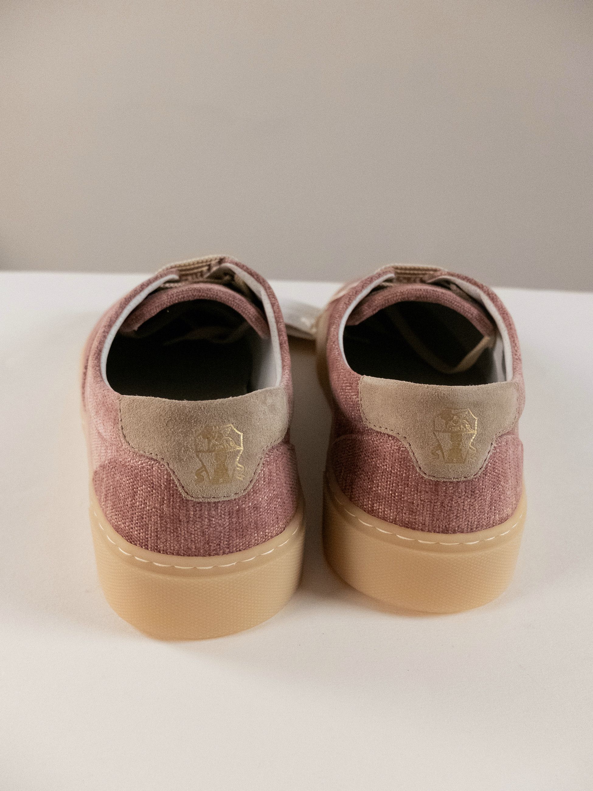 Brunello Cucinelli BRUNELLO CUCINELLI dusty rose denim canvas low sneakers Size US 8 / EU 41 - 10 Thumbnail