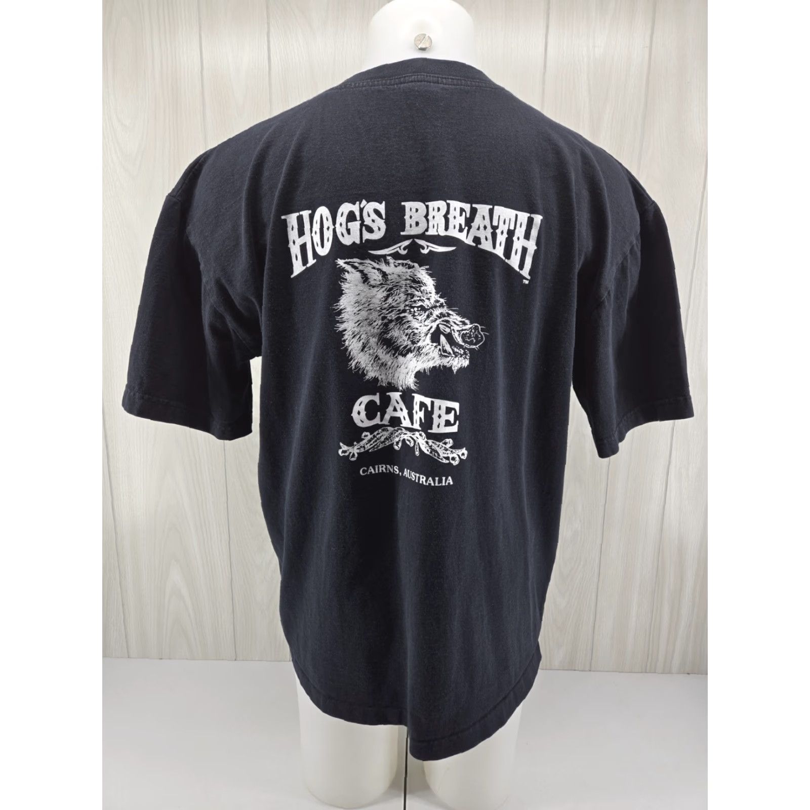 Vintage Hog’s Breath Cafe Saloon Cairns Australia Short Sleeve T-Shirt L Black Bad Hog Clothing Mens Shirt 90s Outdoor Australia Anniversary Shirt Size US L / EU 52-54 / 3 - 2 Thumbnail