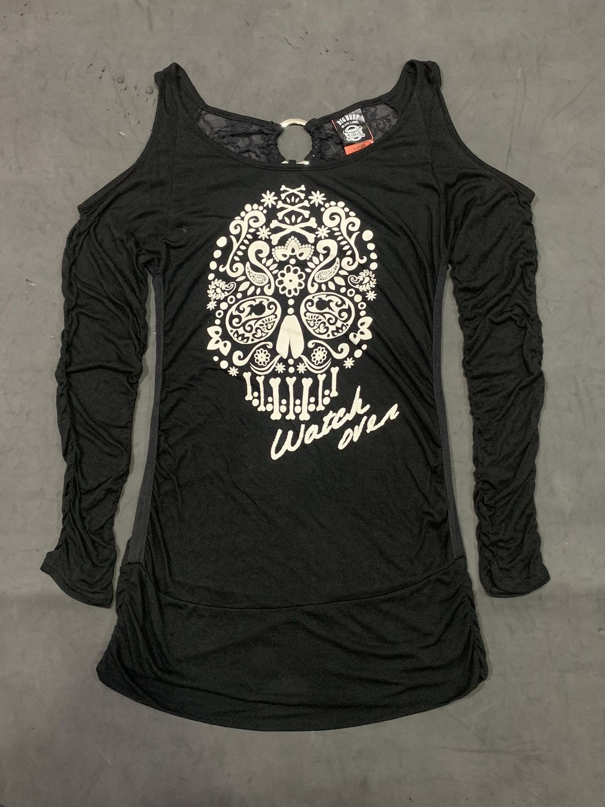 image of Avant Garde x Issey Miyake Bindingofferjapanese Dig Deep Gothic Longsleeve Skullshirt in Black (Siz