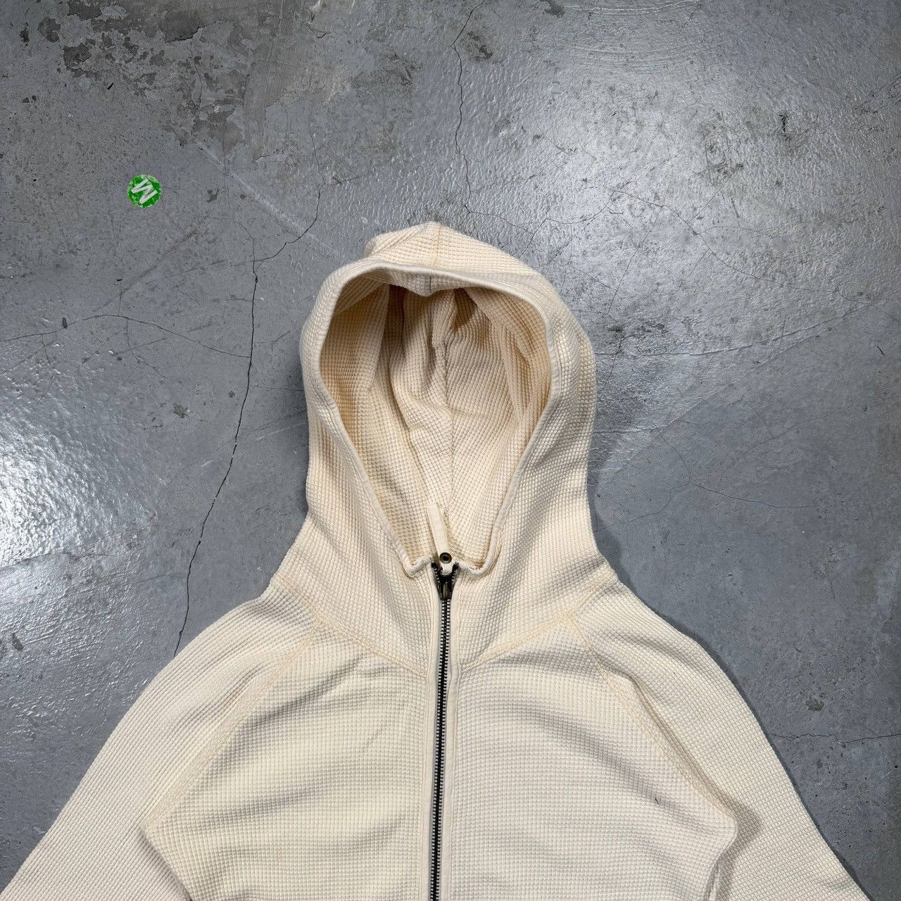 GOA Vintage G.O.A Japan Waffle Knit High Neck Hoodie Size ONE SIZE - 3 Thumbnail