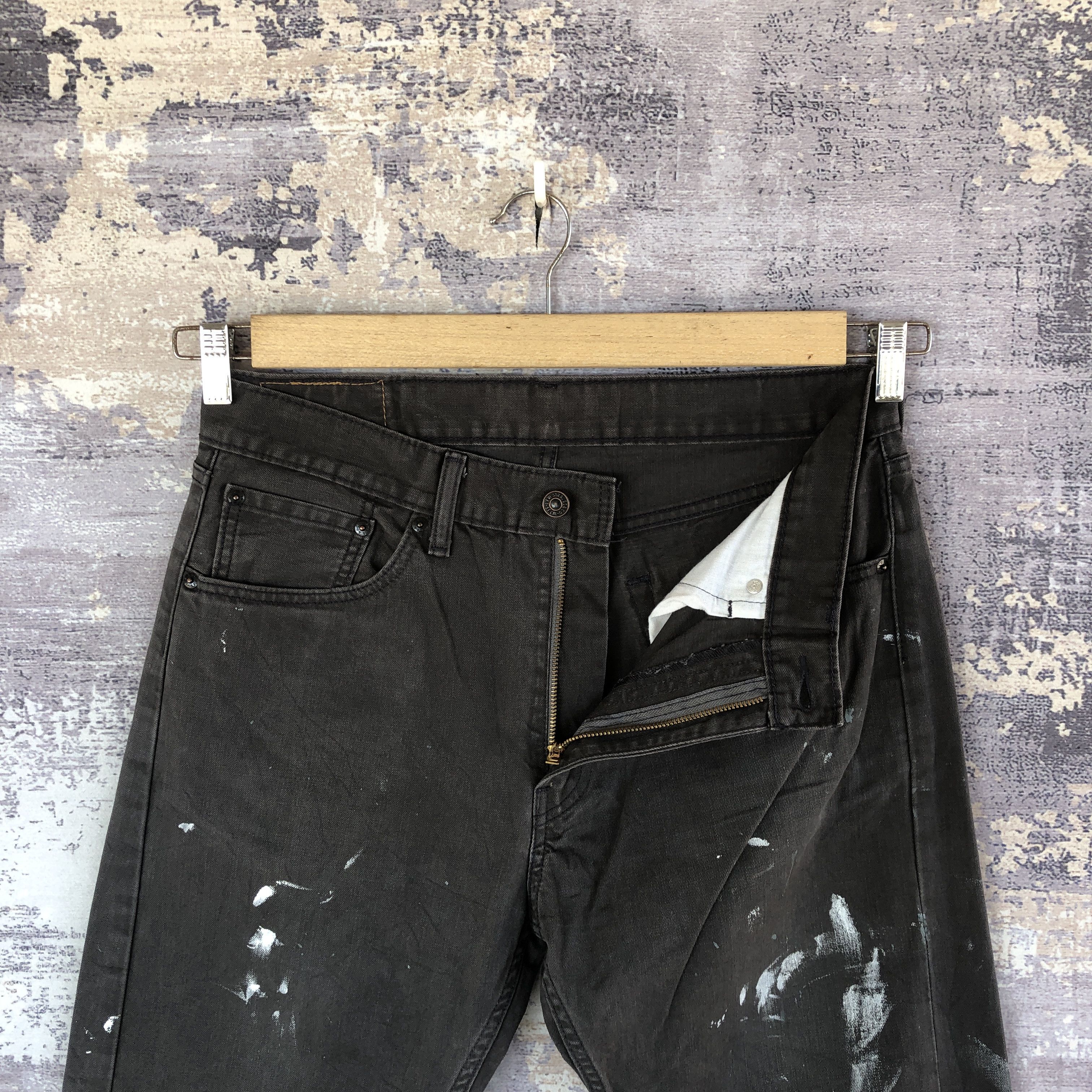 Jean Vintage Levis 505 Paint Splatter Jeans Levi's Black Denim Size US 32 / EU 48 - 6 Thumbnail