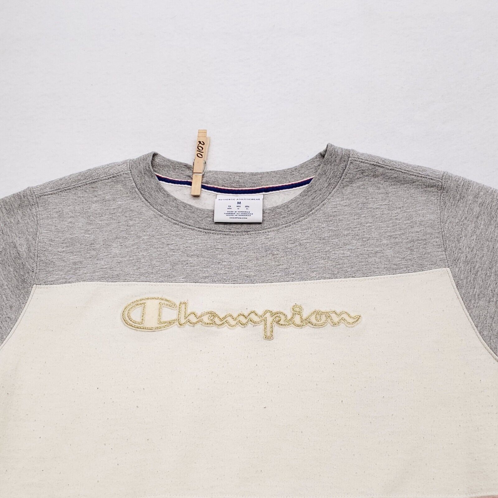 Champion Champion Casual Pullover Sweatshirt Womens Size M Gray White Size M / US 6-8 / IT 42-44 - 1 Thumbnail