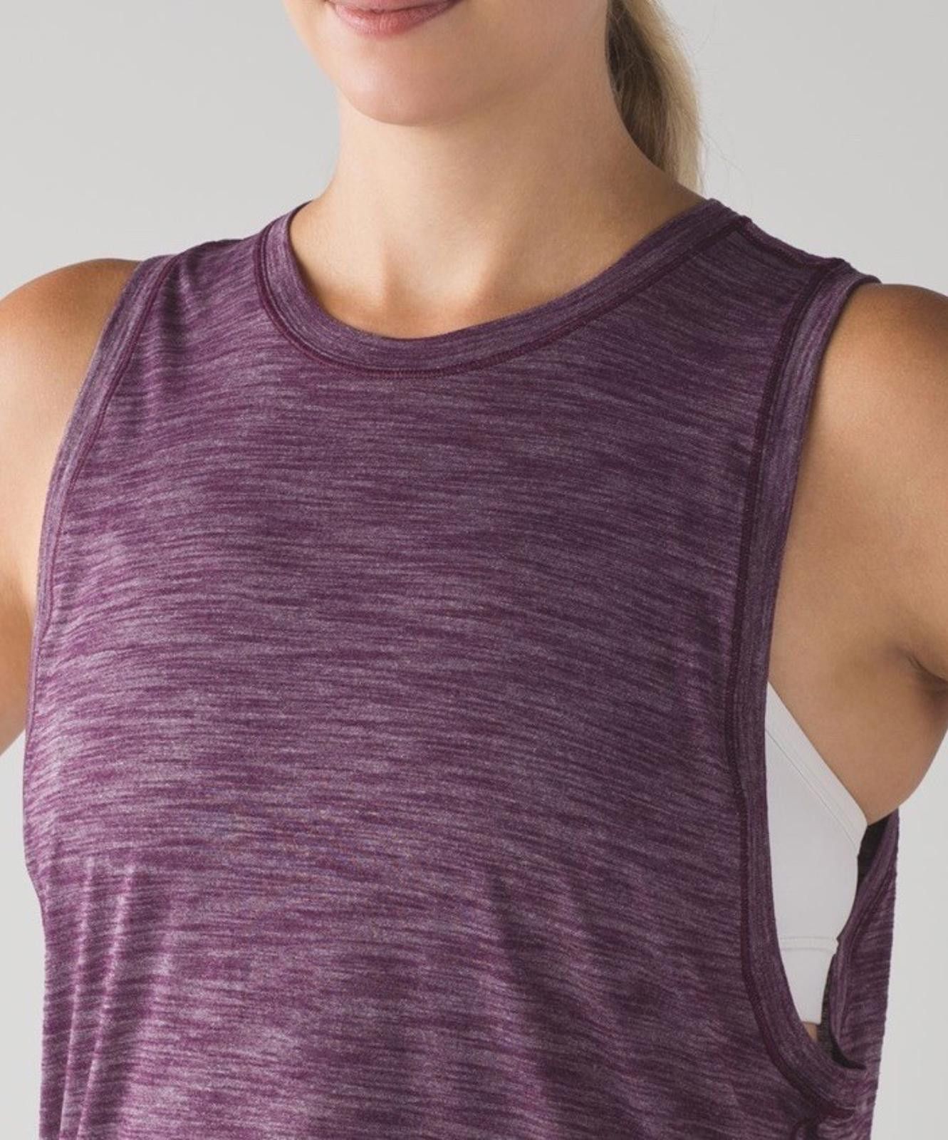 Lululemon Lululemon Cardio Squad Tank II Heathered Plum Sz 4 Size S / US 4 / IT 40 - 1 Thumbnail