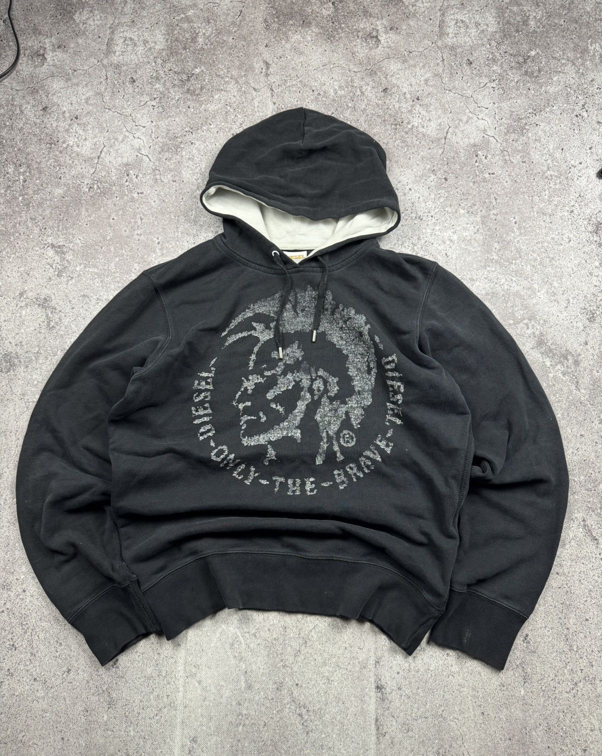 Diesel Vintage Y2K Diesel Face Punk Big Logo Black Hoodie Hooded Size US L / EU 52-54 / 3 - 1 Thumbnail