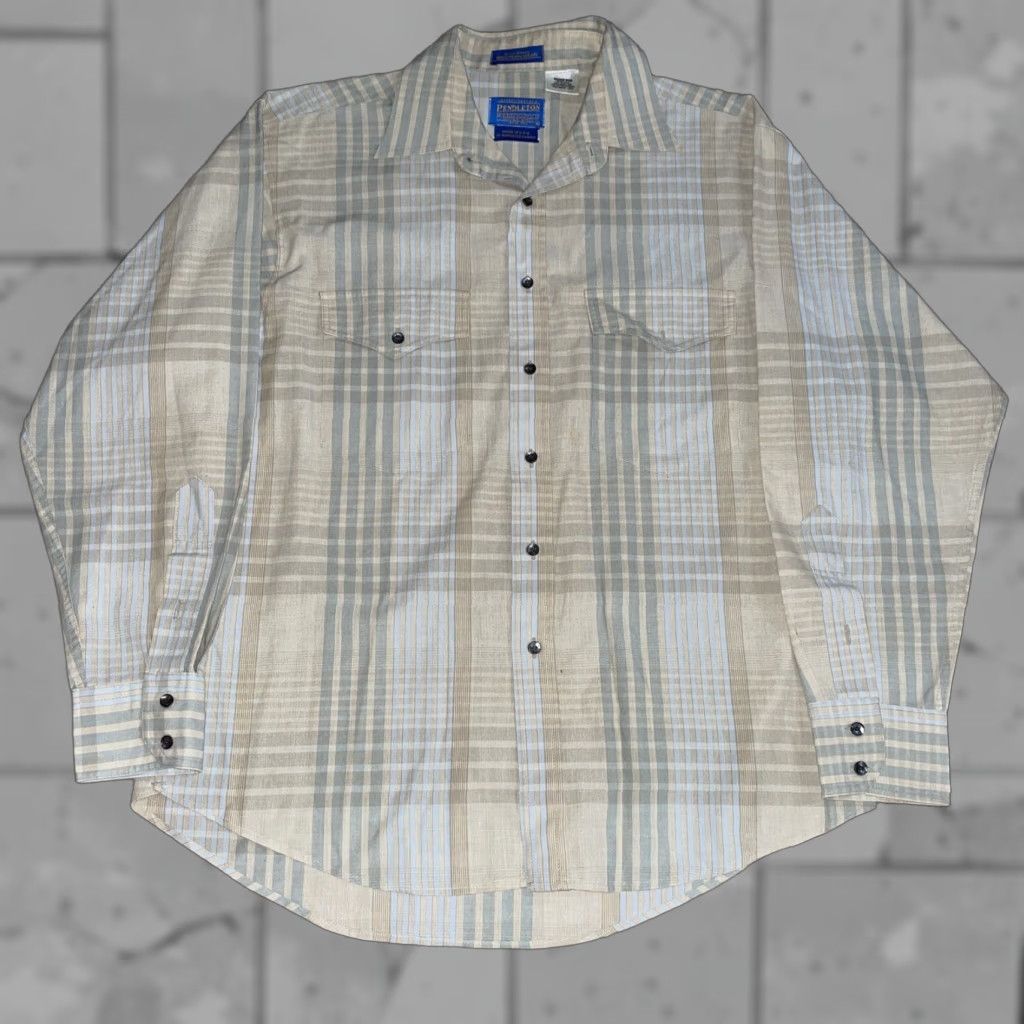 Pendleton Pendleton Plaid western wear shirt Mens L Long Sleeve Button-Up Multicolor Pattern Western Casual Mens Shirt Size US L / EU 52-54 / 3 - 1 Thumbnail