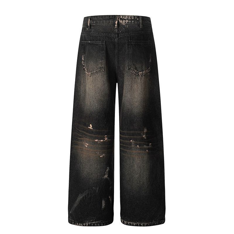 Vintage American retro street tie-dye straight leg jeans for men Size US 32 / EU 48 - 2 Thumbnail