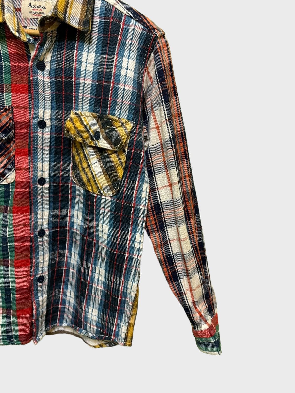 Japanese Brand Vintage Alcarza Reworked Classic Fit Heavy Flannel Shirt Size US M / EU 48-50 / 2 - 5 Thumbnail