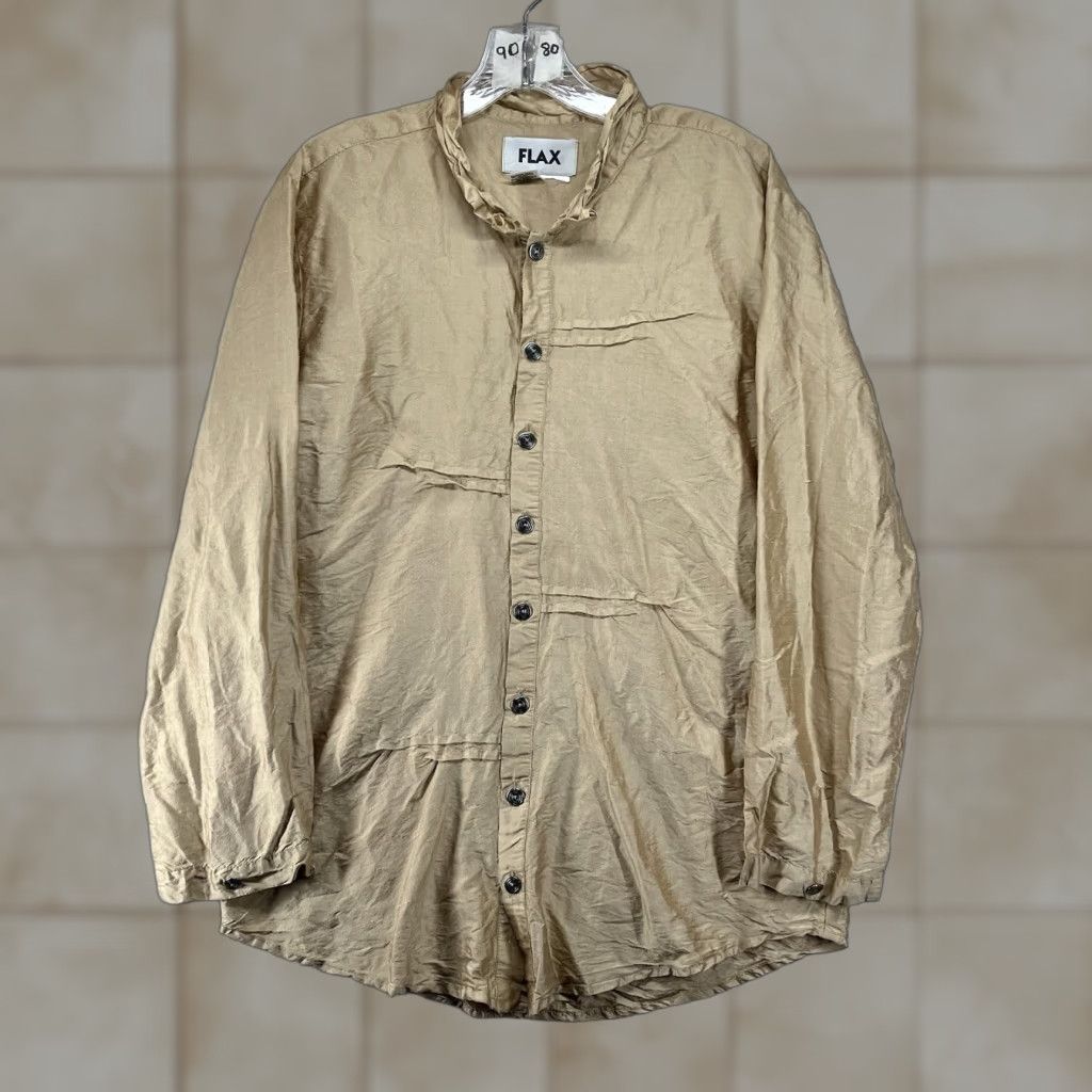 FLAX VINTAGE FLAX Blouse Long Sleeve Casual Women's Size S Gold Silk Lagenlook 90s Bohemian Size S / US 4 / IT 40 - 1 Thumbnail