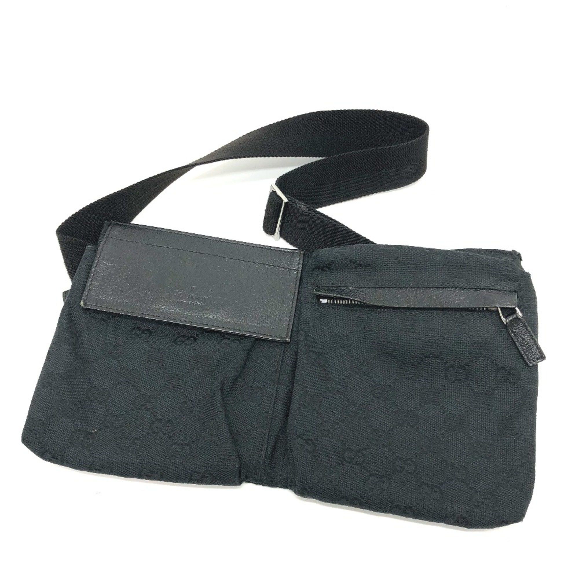 Gucci Gucci 28566 GG Bag Waist Pouch Black SilverHardware Size ONE SIZE - 1 Thumbnail