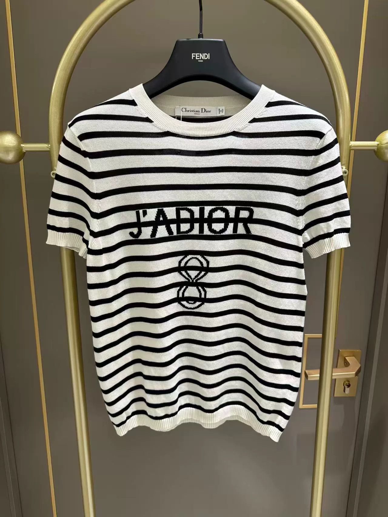 Dior Dior Striped Knit Short Sleeve T-shirt Size US M / EU 48-50 / 2 - 1 Thumbnail
