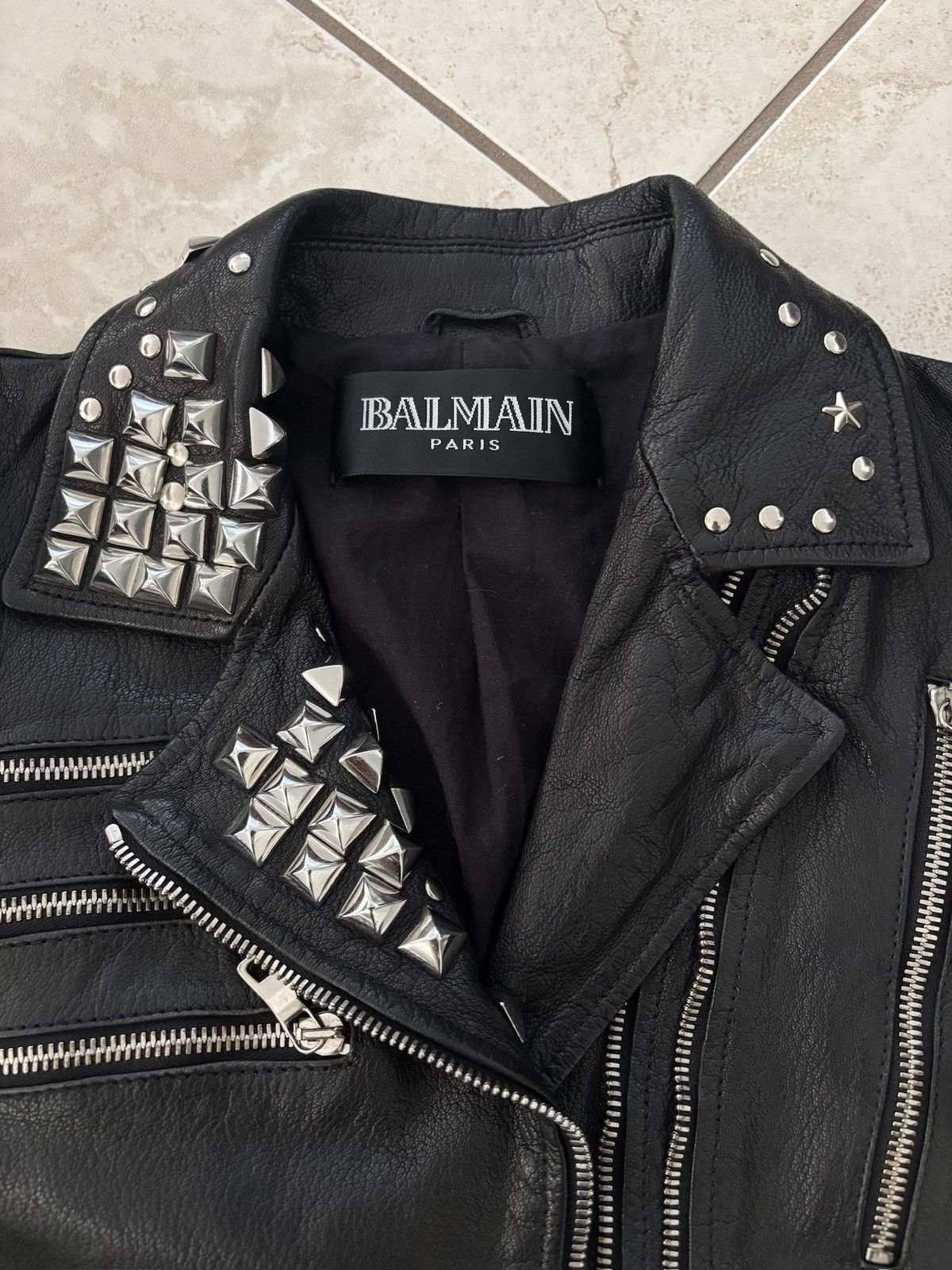 Balmain SS11 Balmain Studded Chain Leather Biker Jacket Decarnin Era Size US XS / EU 42 / 0 - 2 Thumbnail