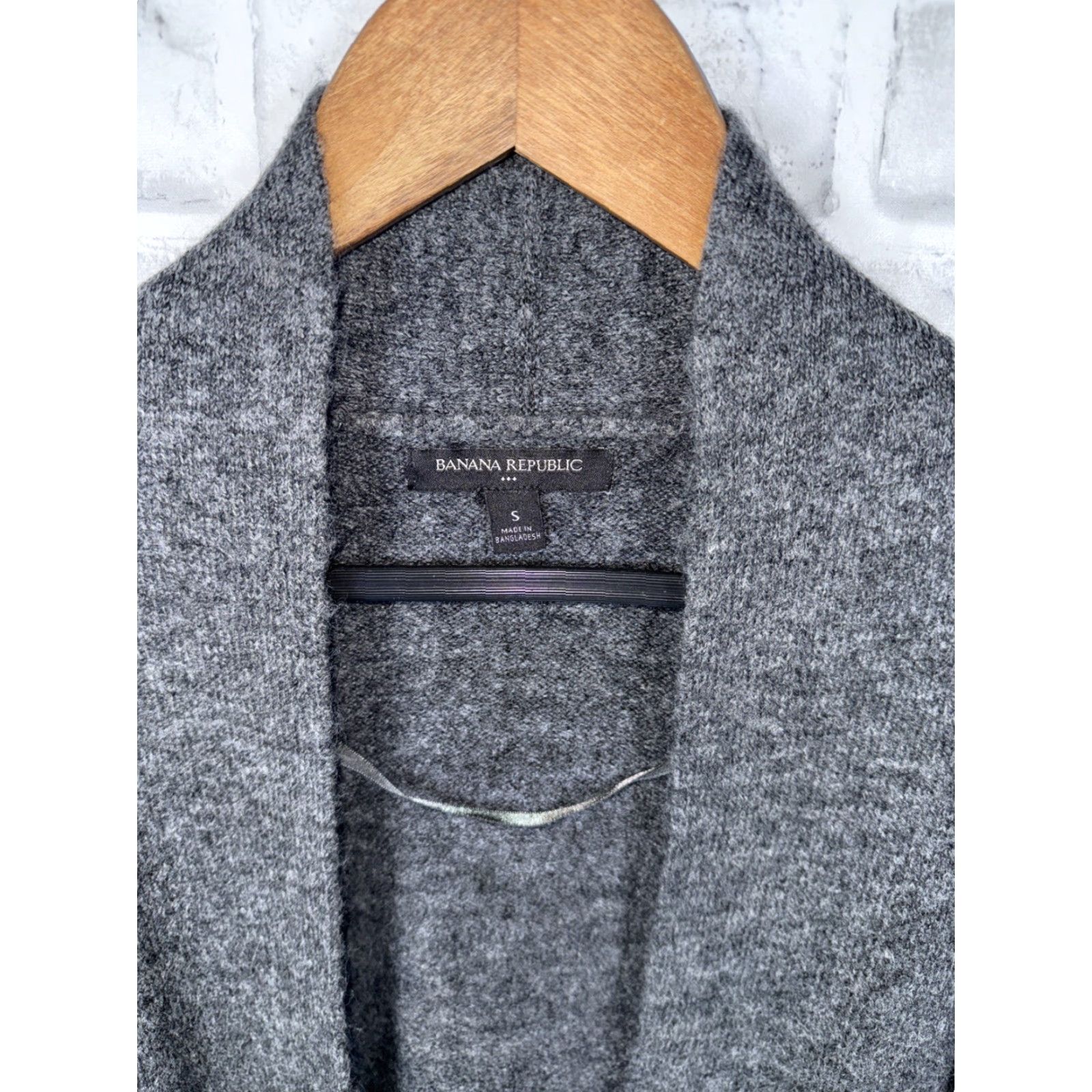Banana Republic Banana Republic Cardigan Gray Black Long Open Womens S Sweater Acrylic Blend Open Size S / US 4 / IT 40 - 2 Thumbnail