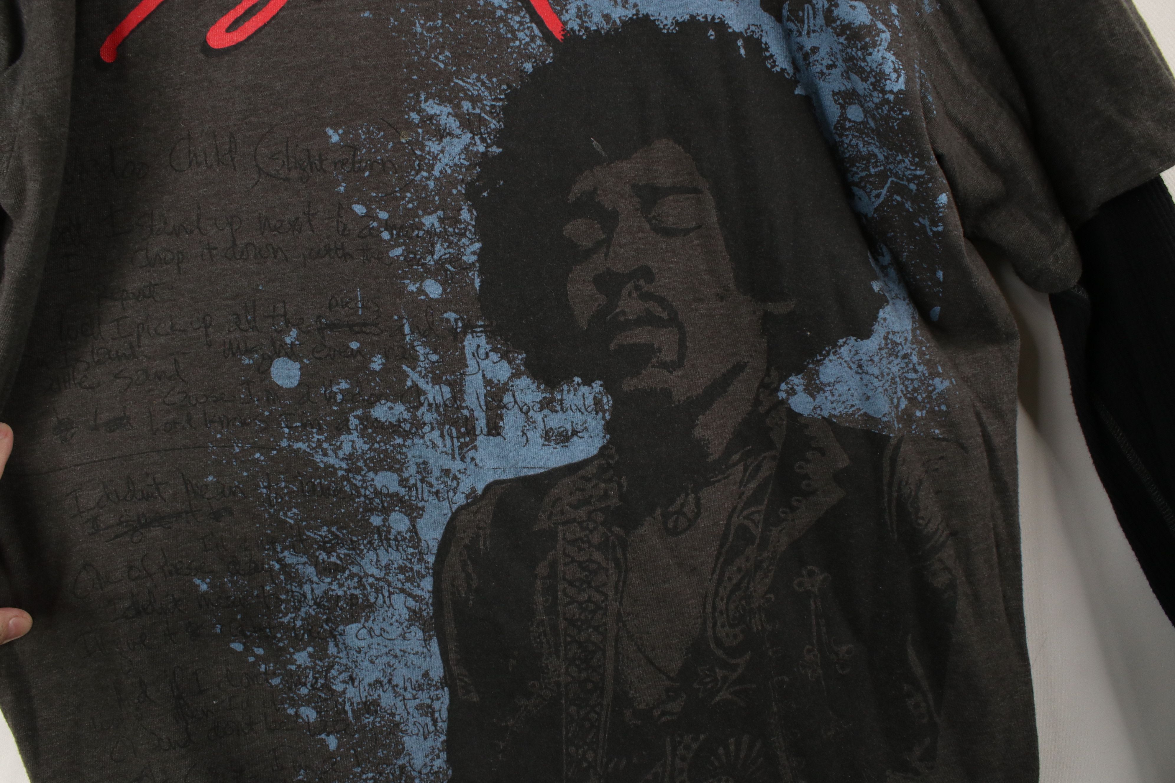 Vintage Vintage 90s Y2K Layered Jimi Hendrix Long Sleeve T-Shirt Size US XL / EU 56 / 4 - 5 Thumbnail