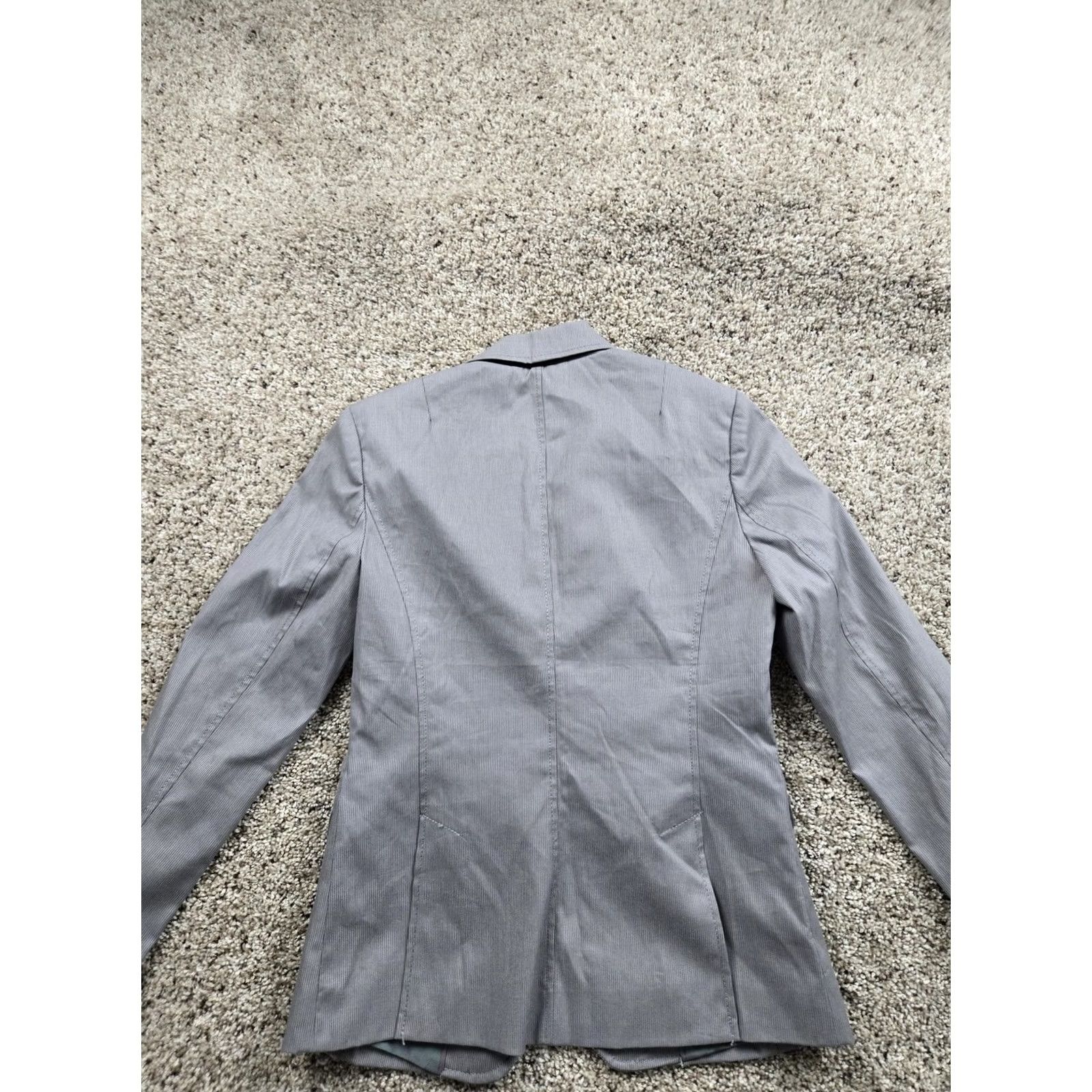 Banana Republic Banana Republic Blazer Womens 2 Gray Pinstripe One Button Lined Jacket Stretch Size XS / US 0-2 / IT 36-38 - 6 Thumbnail