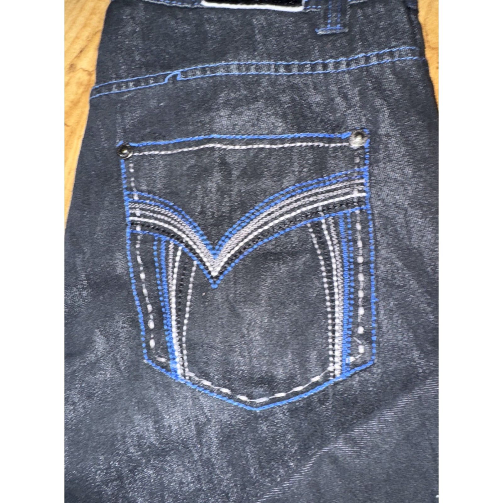 Vintage Designer Rich Kid Jeans Jeans 36x32 Dark Wash Distressed Y2K Skater Mens Regular 36 Blue Straight - Denim - Size US 36 / EU 52 - 2 Thumbnail