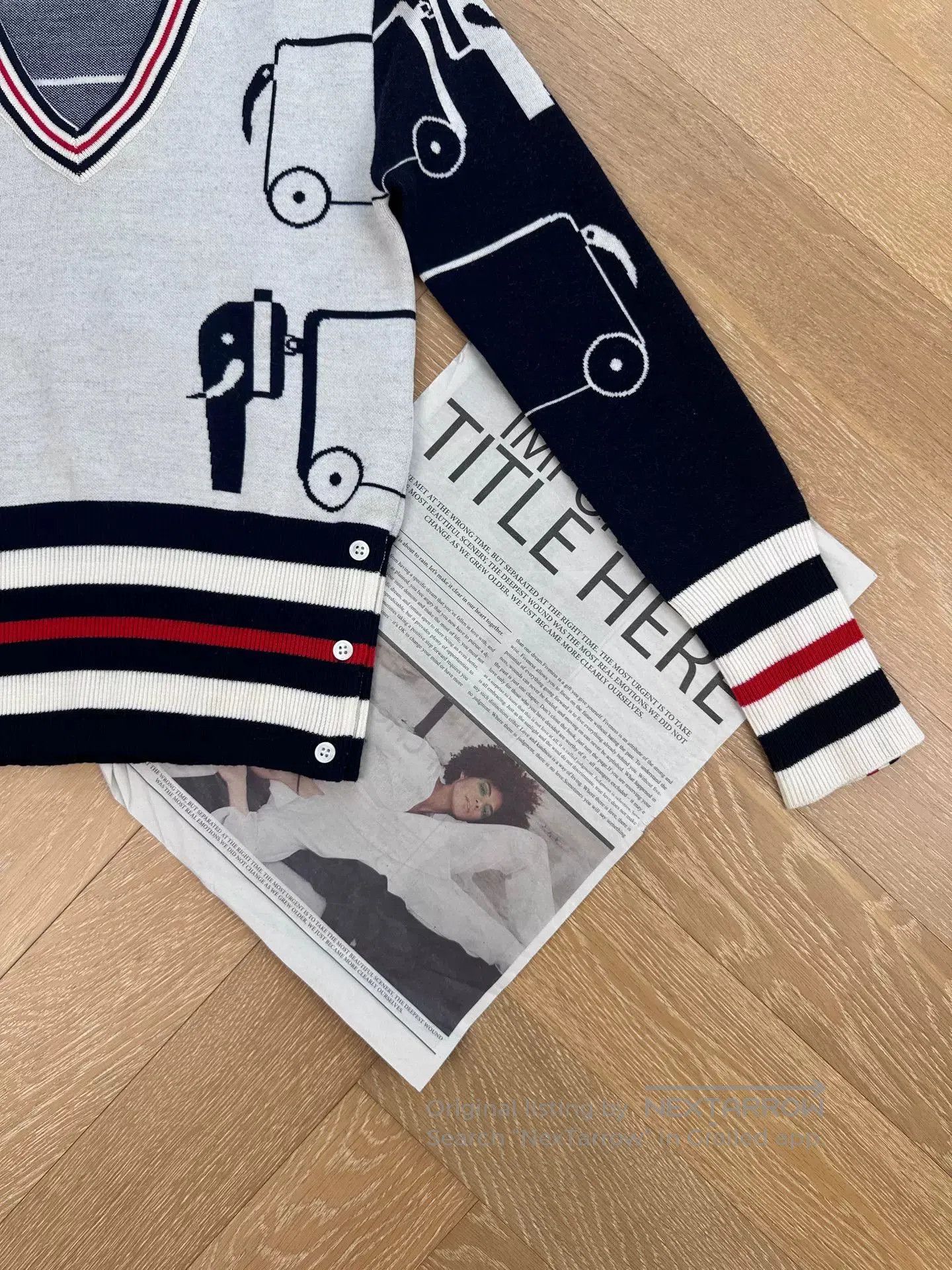Thom Browne thom browne color block v-neck sweater. Size US M / EU 48-50 / 2 - 3 Thumbnail