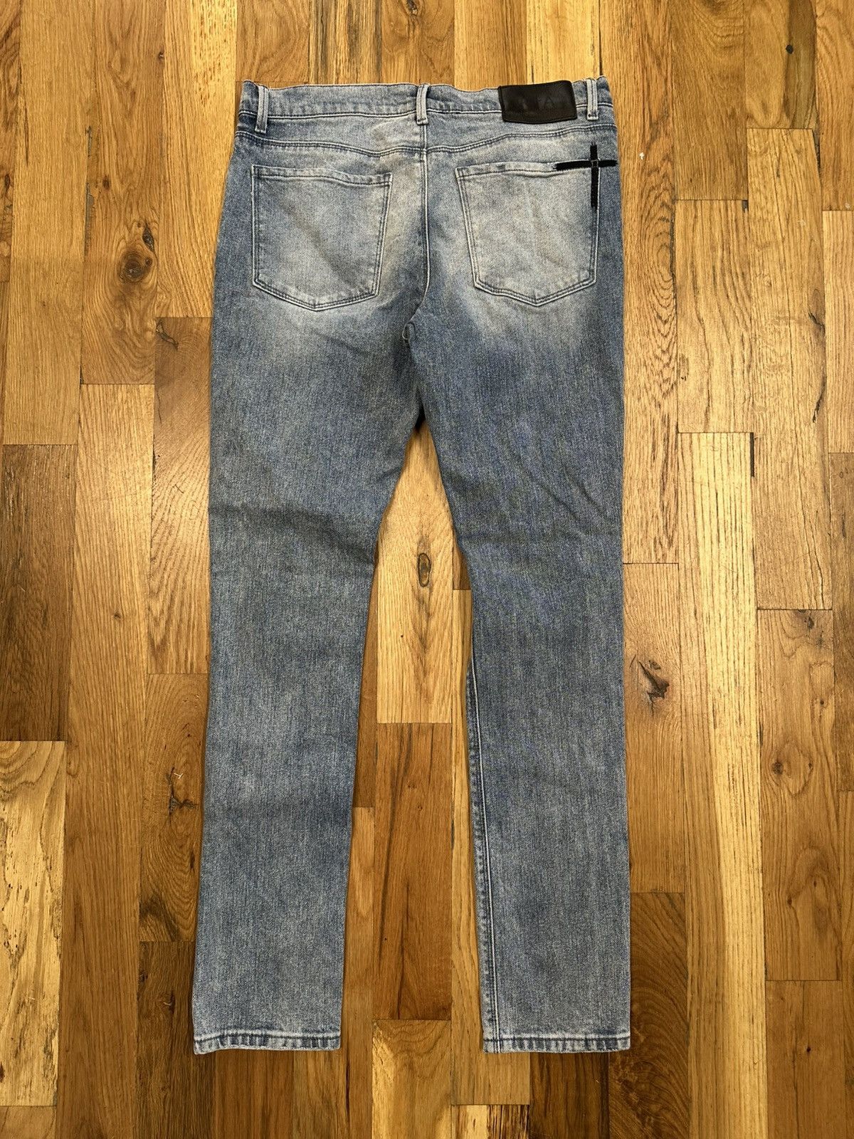 Ksubi RTA Small Spell Distressed Blue Denim Jeans Size 33 Size US 33 - 2 Thumbnail