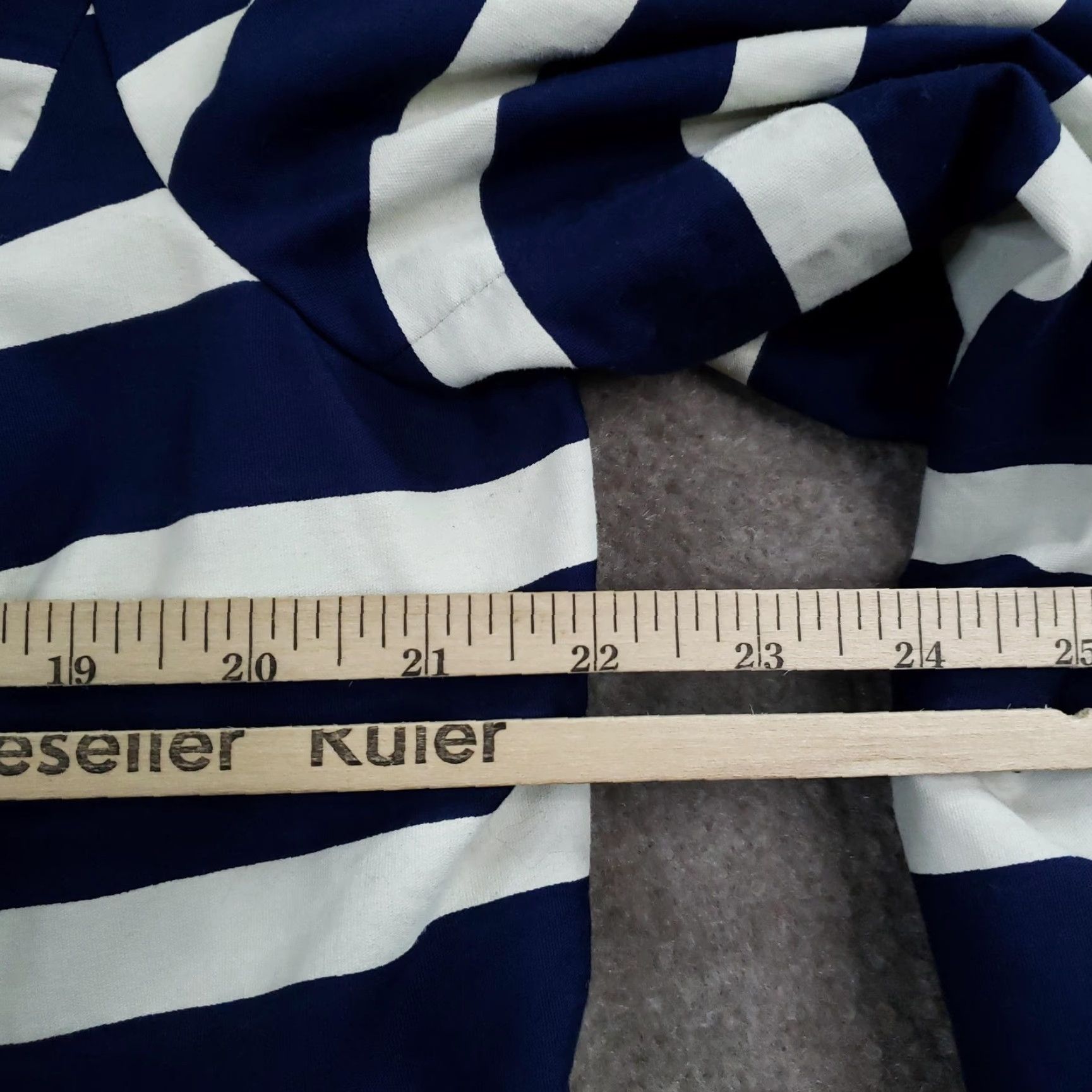Talbots Talbots Womens Jacket 1X Blue White Striped Nautical Mid-Length Lined Button Size XL / US 12-14 / IT 48-50 - 3 Thumbnail