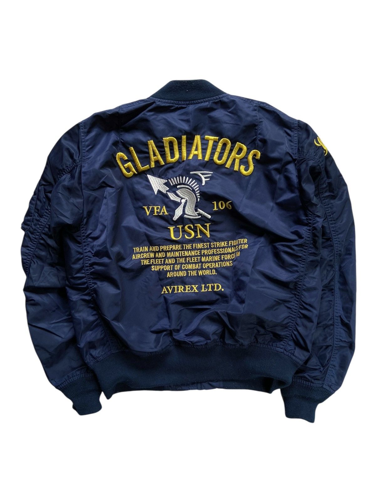 Avirex 90s AVIREX GLADIATORS VFA 106 USN FLIGHT BOMBERS JACKET Size US S / EU 44-46 / 1 - 2 Thumbnail