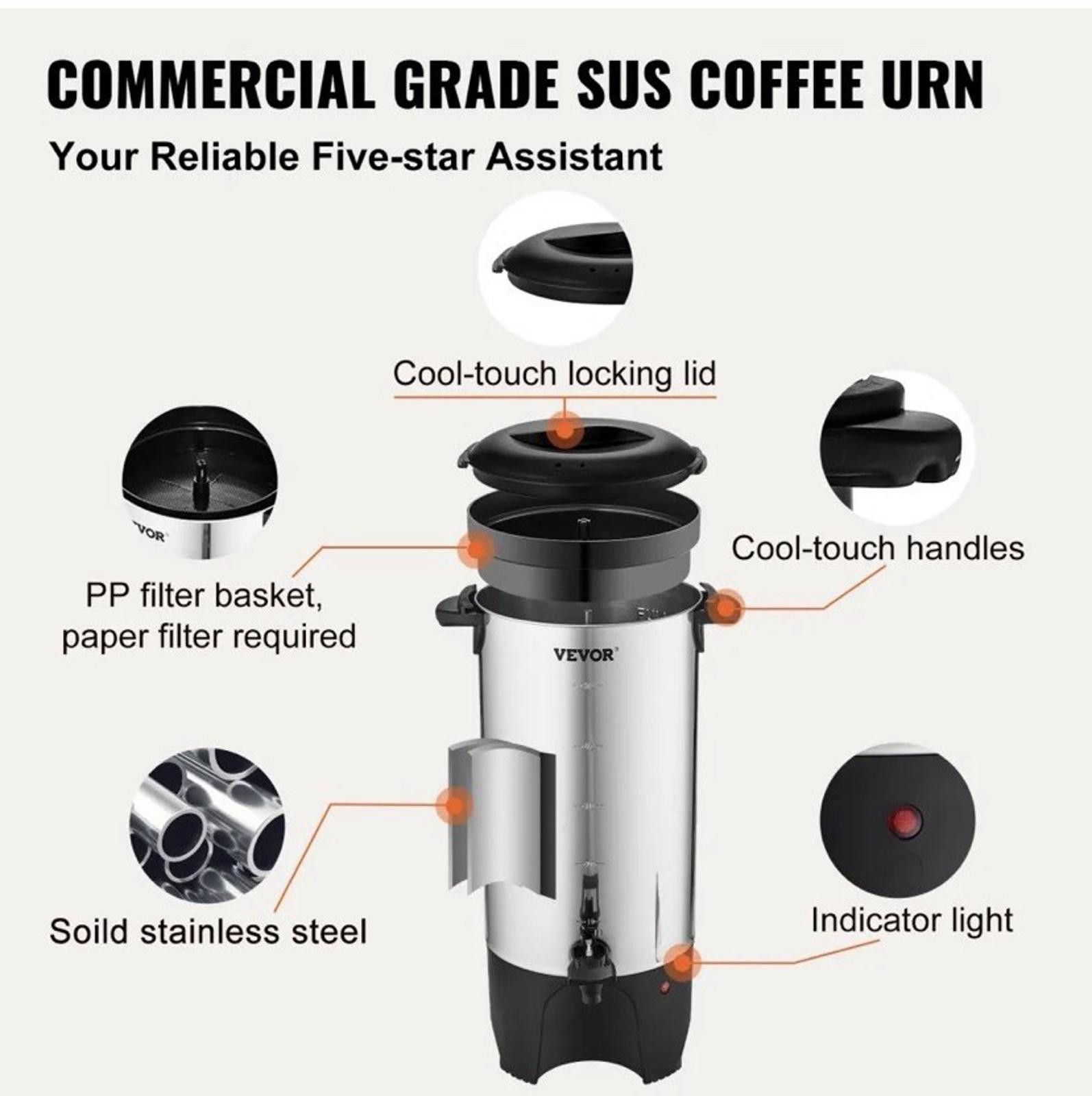 Other Vevor KLY-7.4K Electric Coffee Boiler New Size ONE SIZE - 6 Thumbnail