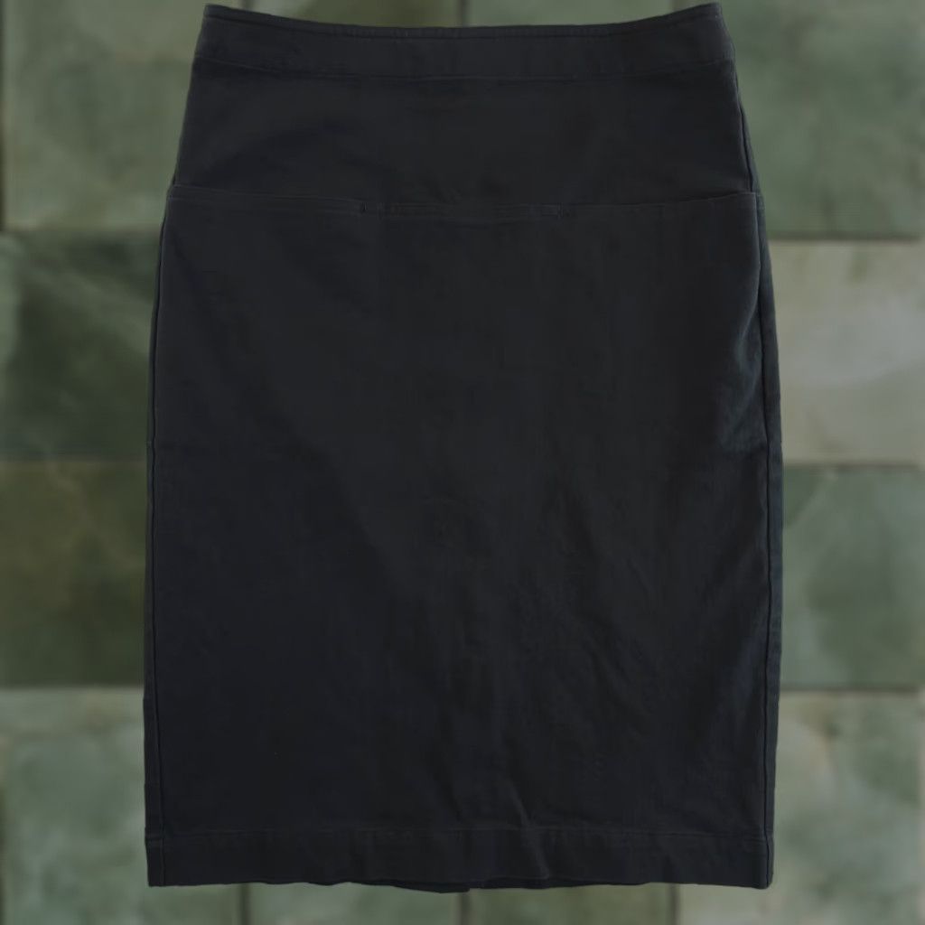 Theory Theory Skirt Womens 4 Black Pencil Pocket Cotton Stretch Knee Clean Teacher Size 27" / US 4 / IT 40 - 1 Thumbnail