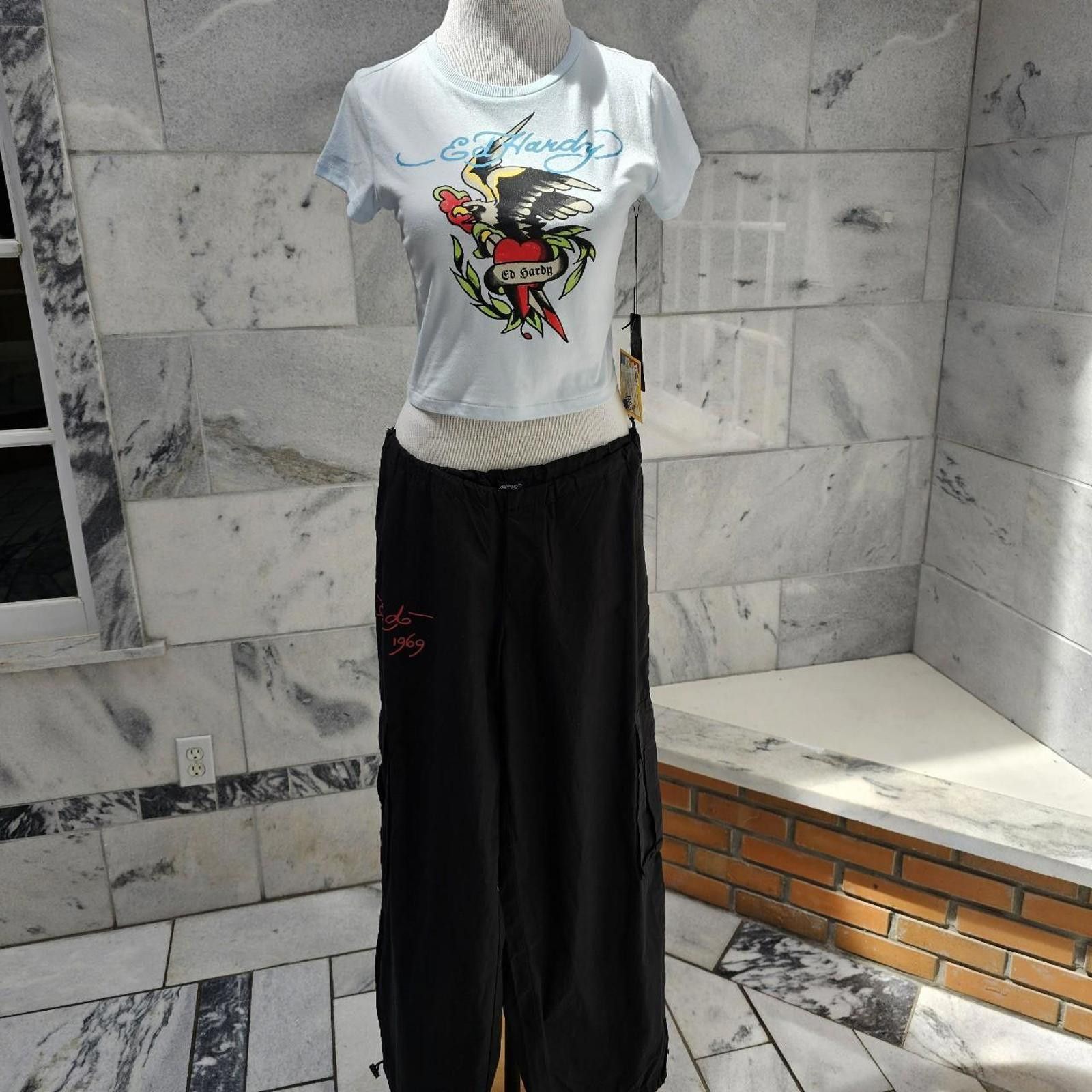 Ed Hardy Ed Hardy Women's Red and Blue Tshirt Size S / US 4 / IT 40 - 2 Thumbnail