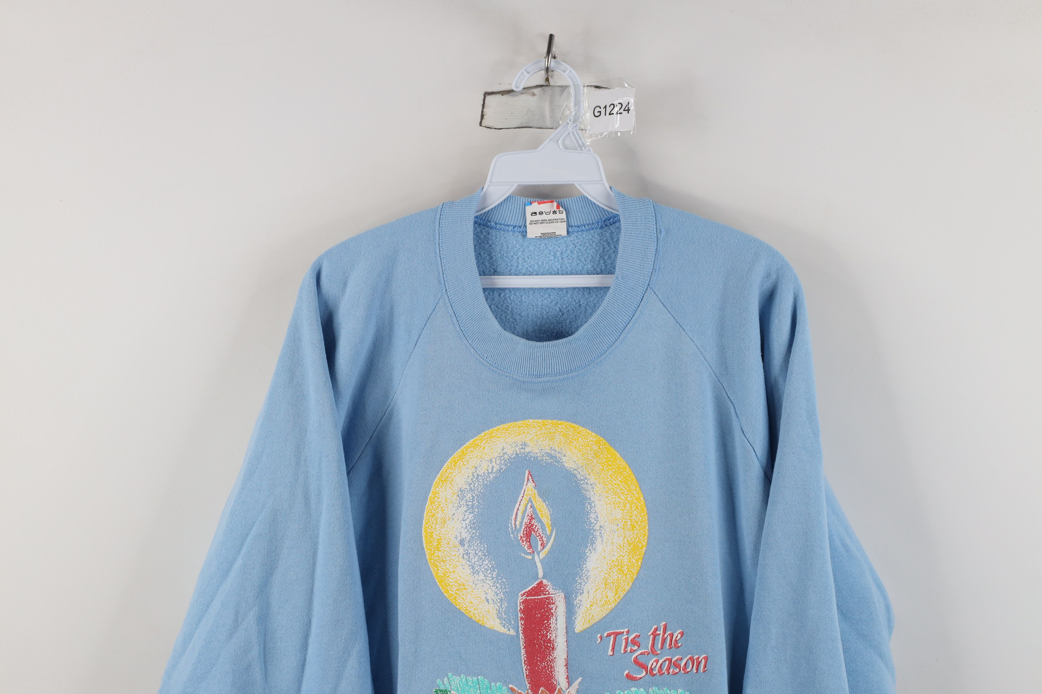 Vintage Vintage 80s 90s The Season Puff Paint Sweatshirt Blue USA Size XL / US 12-14 / IT 48-50 - 2 Thumbnail