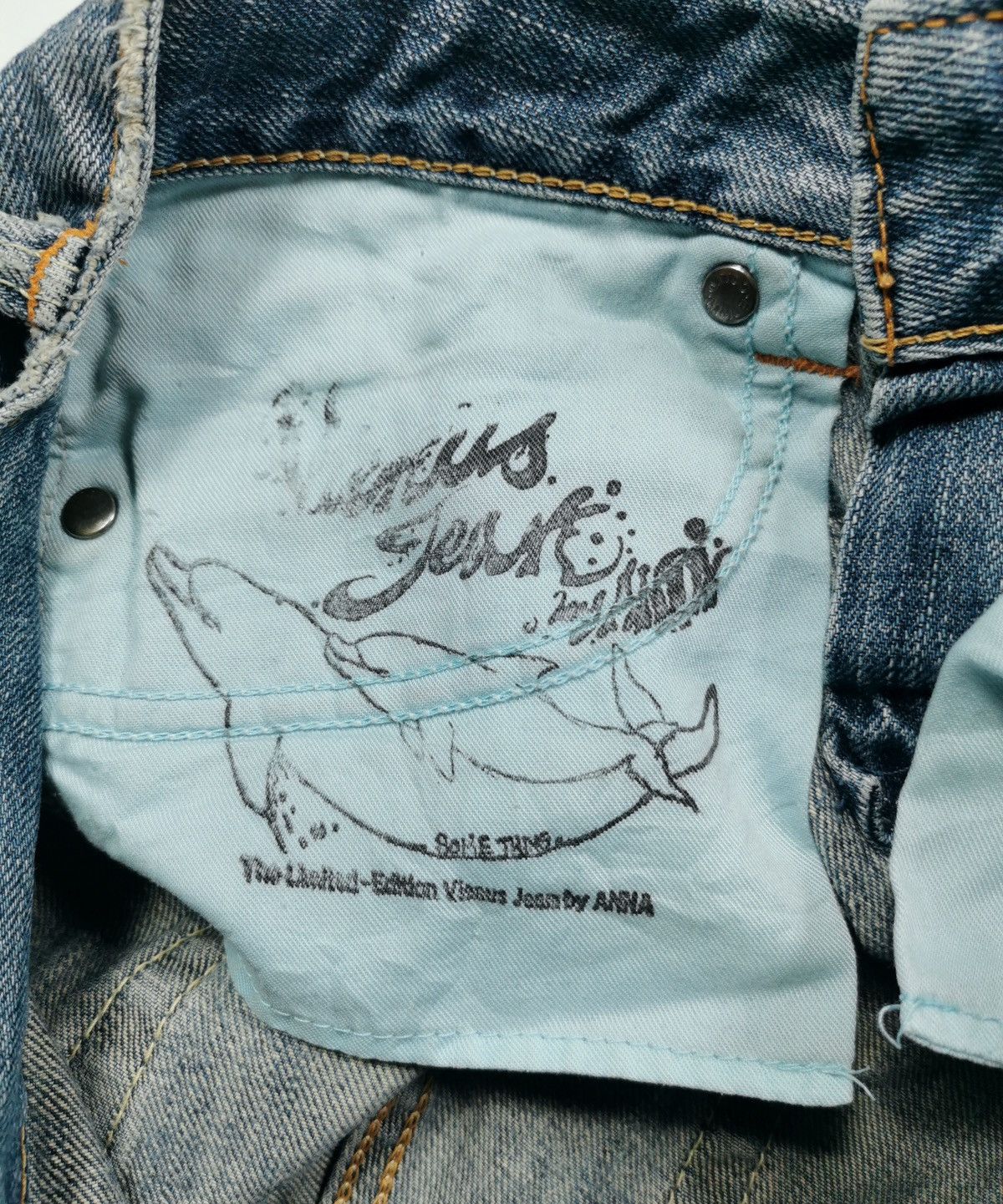 Edwin Flare Bootcut Edwin Something Vienus Distressed Jeans Size 30" / US 8 / IT 44 - 10 Thumbnail