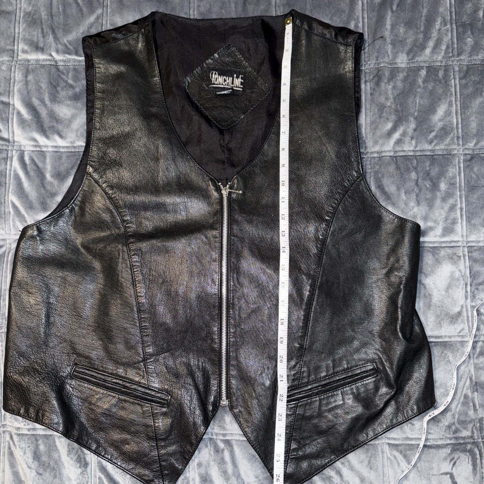 Other Vintage Black Genuine Leather Zippered Vest Moto Oversized M Size US M / EU 48-50 / 2 - 8 Thumbnail