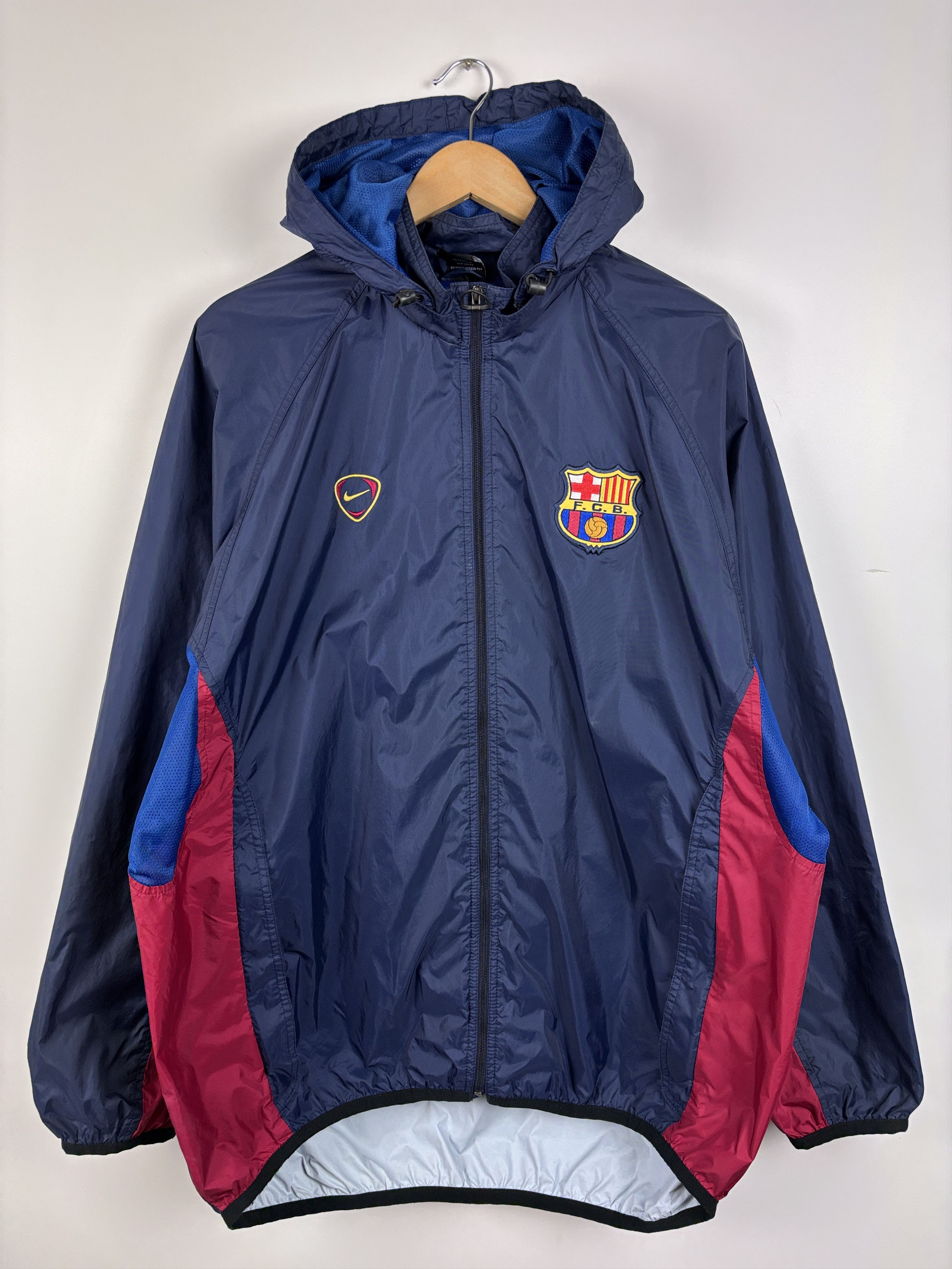 Nike × Vintage Vintage 00s Nike Team FC Barcelona Light Jacket Windbreaker Size US XL / EU 56 / 4 - 1 Thumbnail