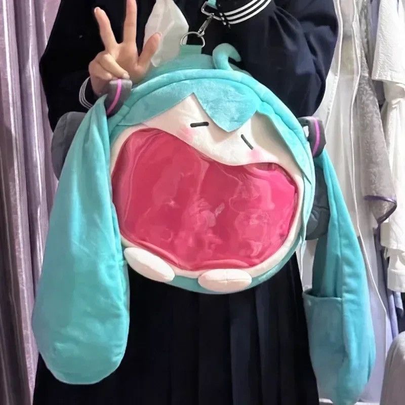 Vintage Kawaii Anime Hatsune Miku Cosplay Plush Backpack Size ONE SIZE - 3 Thumbnail