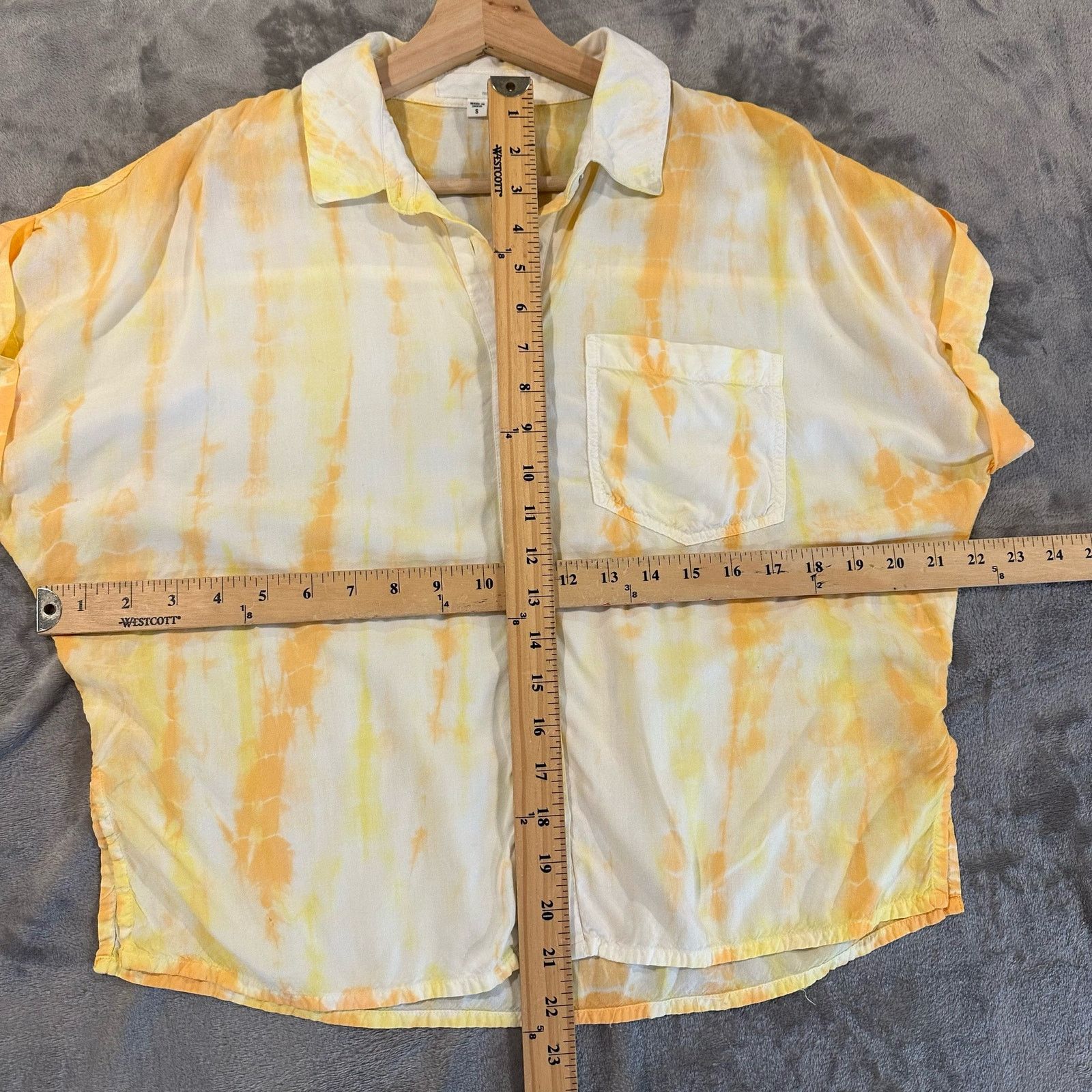Other Kut Kloth Eden Button-Up Blouse Top Cropped Orange Tie Dye Size S / US 4 / IT 40 - 8 Thumbnail