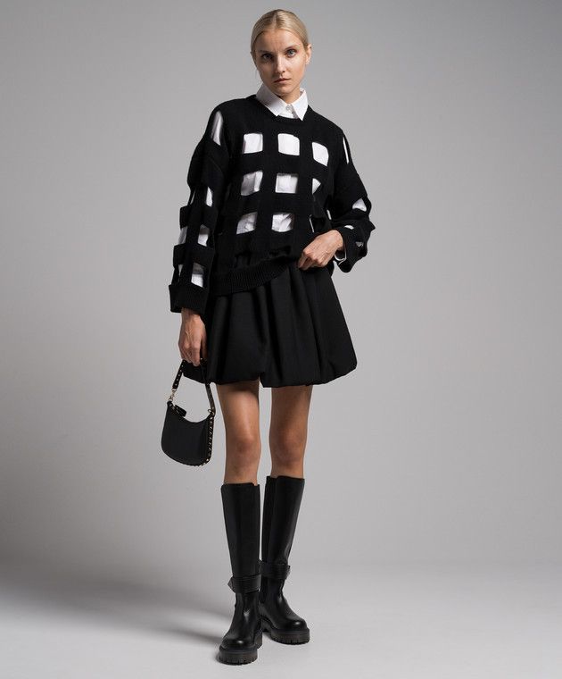 Valentino o1y0326 Crewneck Sweater in Black Size L / US 10 / IT 46 - 2 Thumbnail