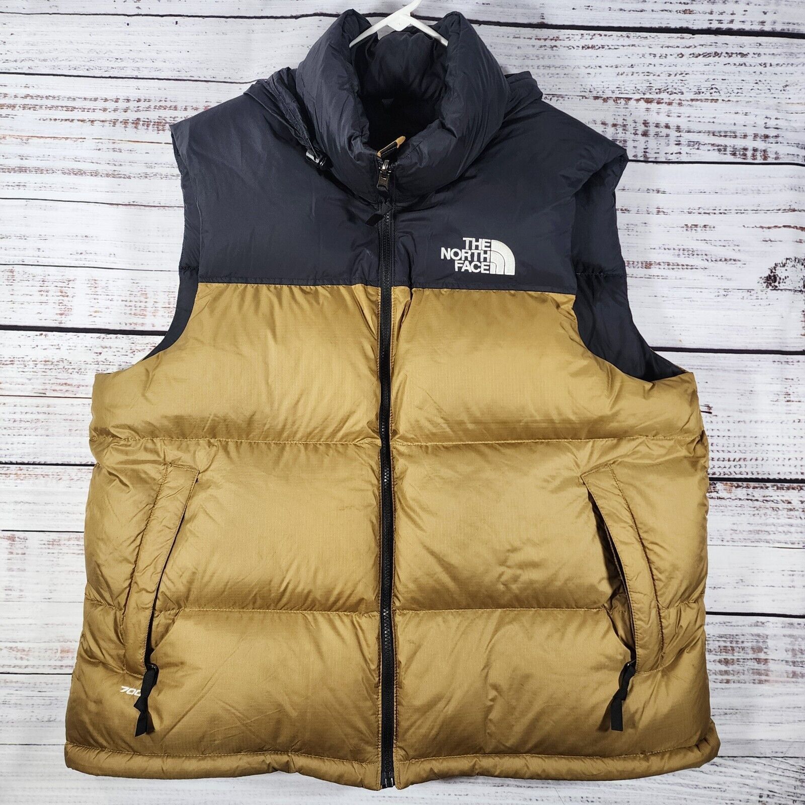 The North Face The North Face Block Gold Puffer Vest 700 Goose Down XL Hood Grailed